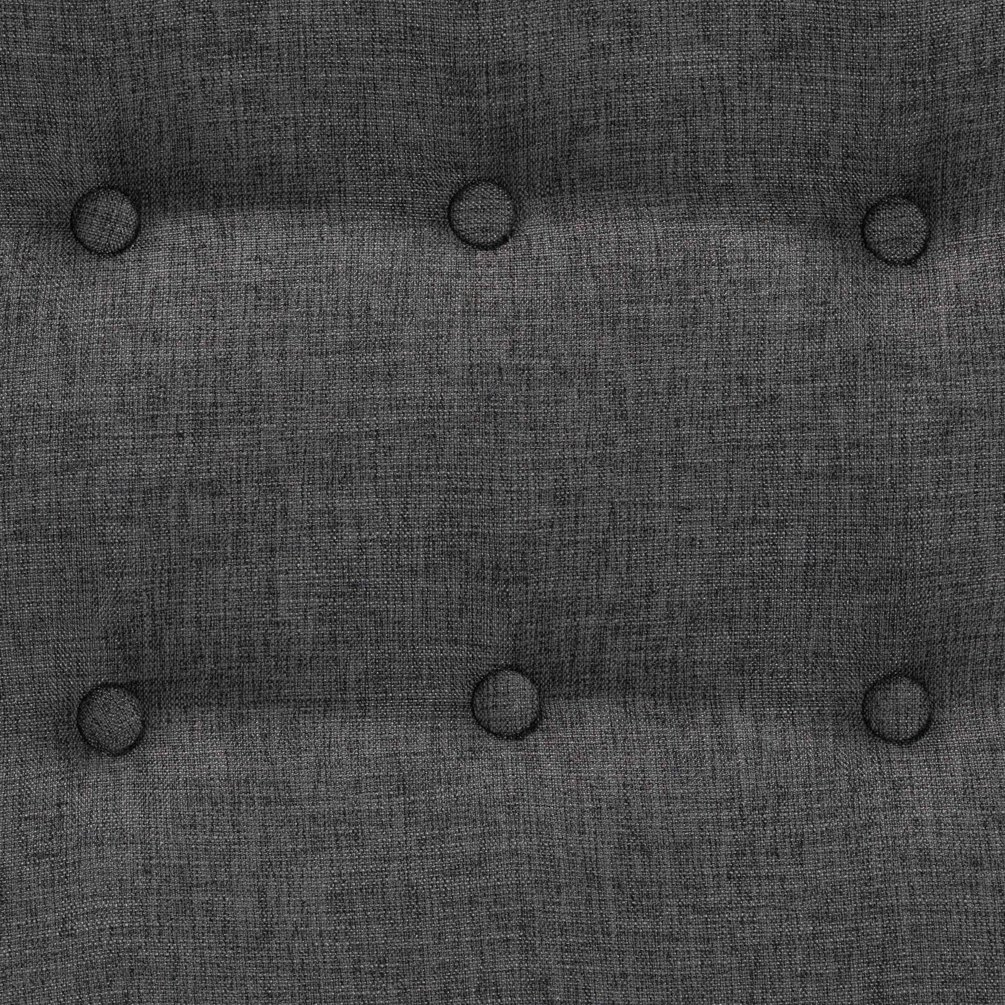 Baxton Studio Jeanine Japandi Dark Grey Fabric and Walnut Brown Finished Wood Ottoman Footstool - Image 6