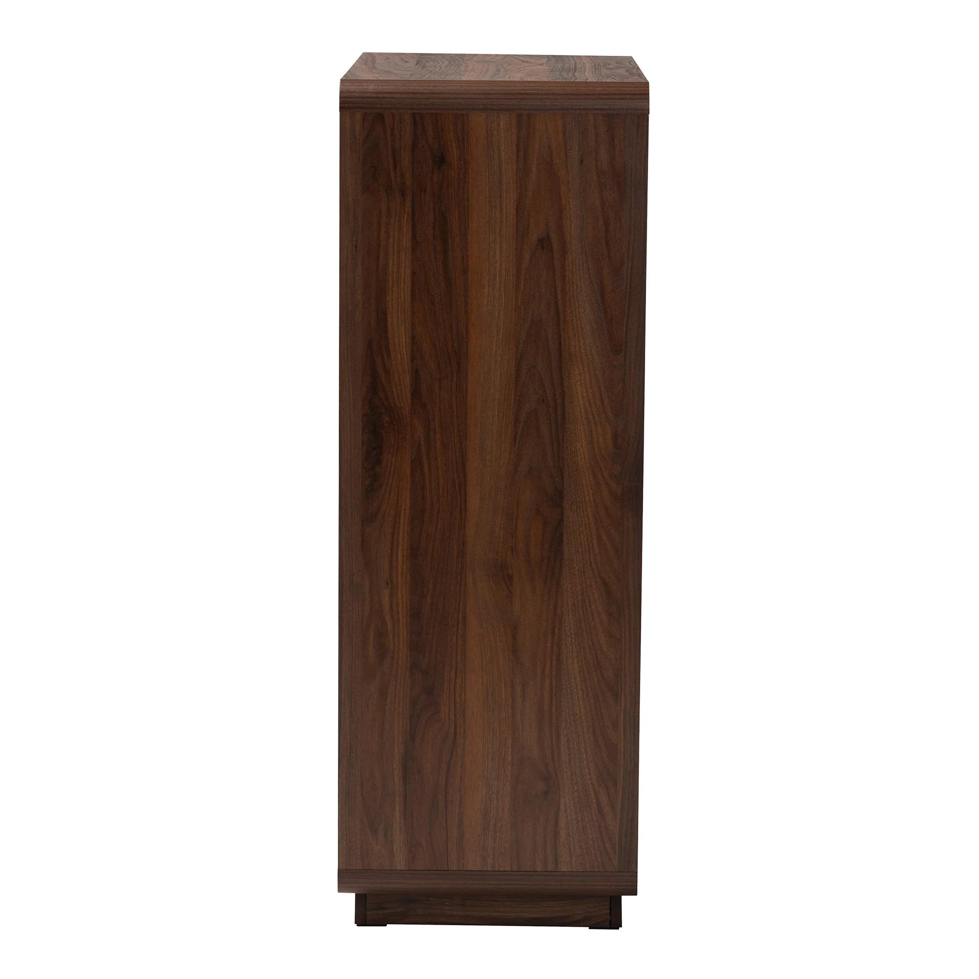 Baxton Studio Jenibelle Classic Walnut Brown Wood 5-Drawer Chest with Rattan Drawer - Image 5