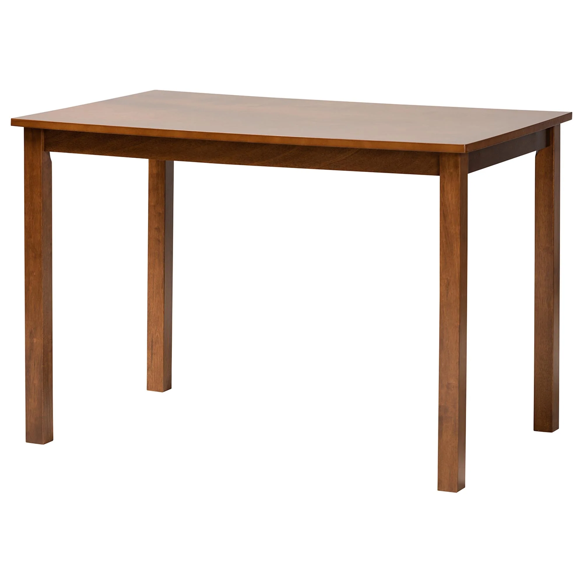 Baxton Studio Jeriah Mid-Century Modern Walnut Brown Finished Wood and Woven Rattan 5-Piece Dining Set - Image 4
