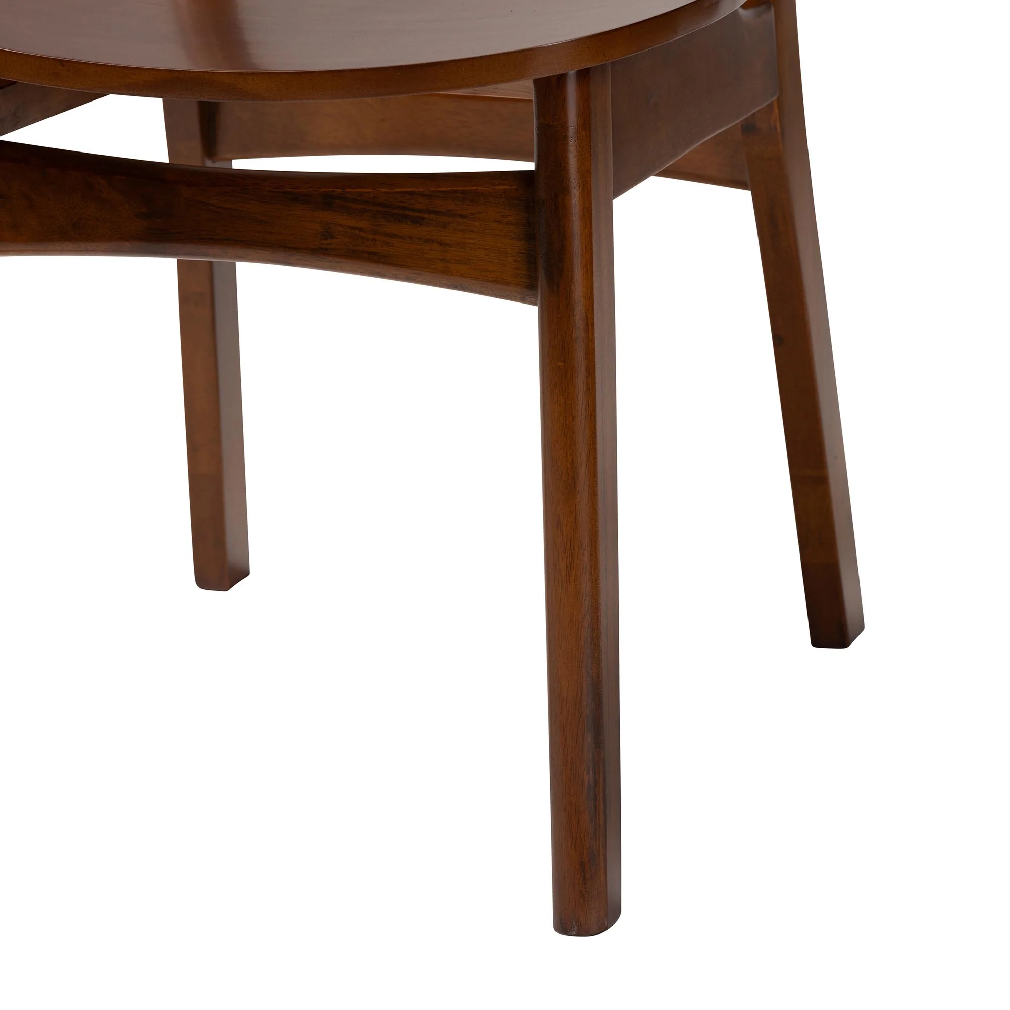 Baxton Studio Jeriah Mid-Century Modern Walnut Brown Finished Wood and Woven Rattan 7-Piece Dining Set - Image 7