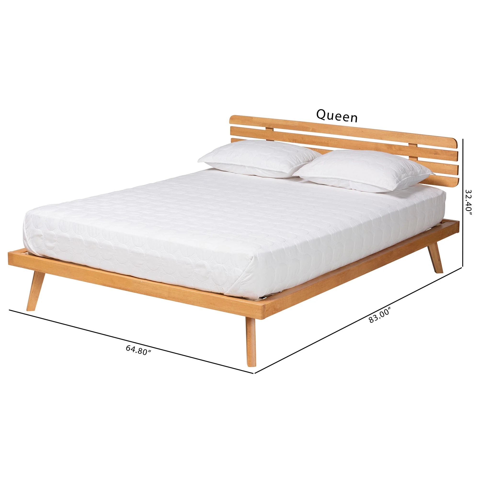 Baxton Studio Joaquin Modern Japandi Rustic Brown Finished Wood Full Size Platform Bed - Image 4