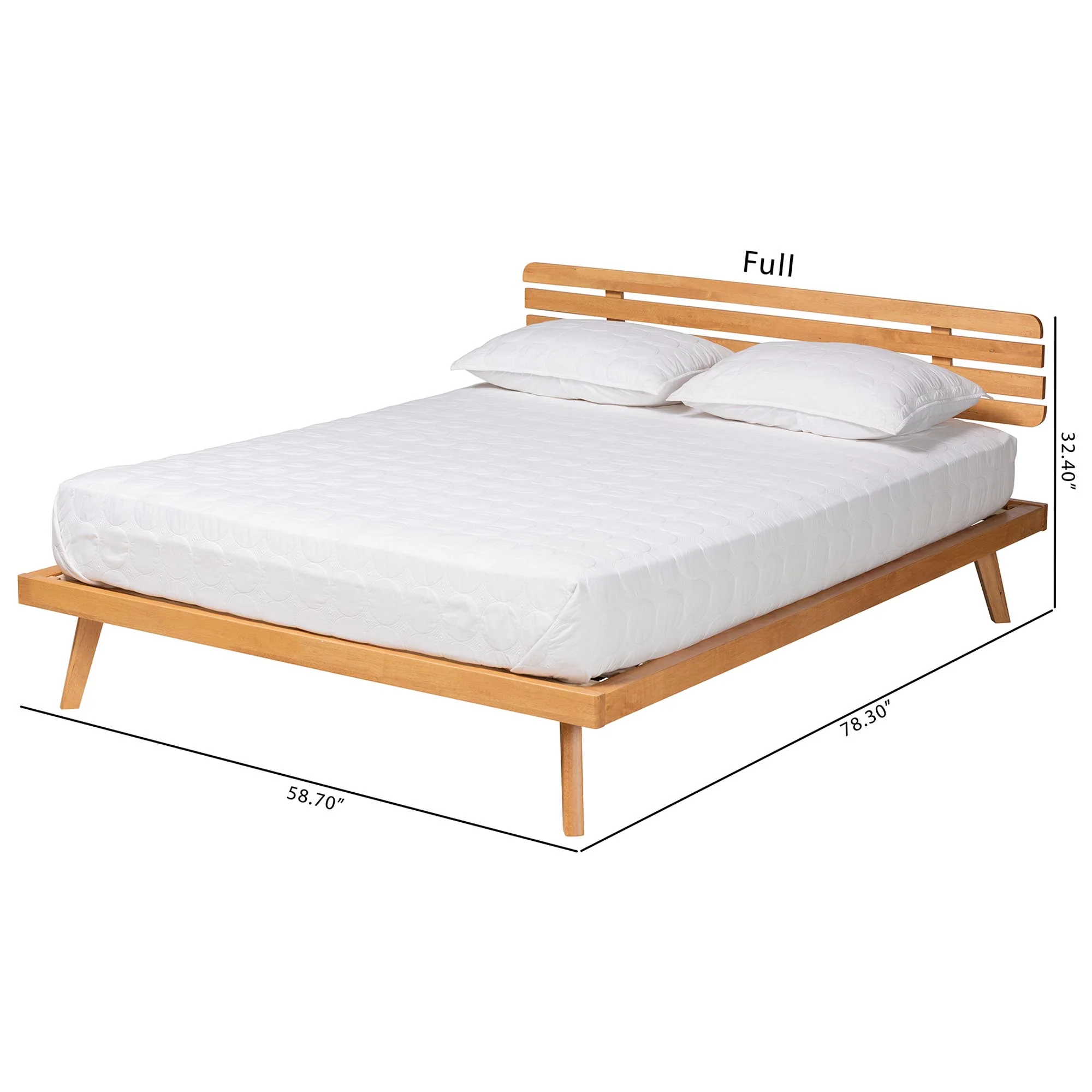 Baxton Studio Joaquin Modern Japandi Rustic Brown Finished Wood Queen Size Platform Bed - Image 3
