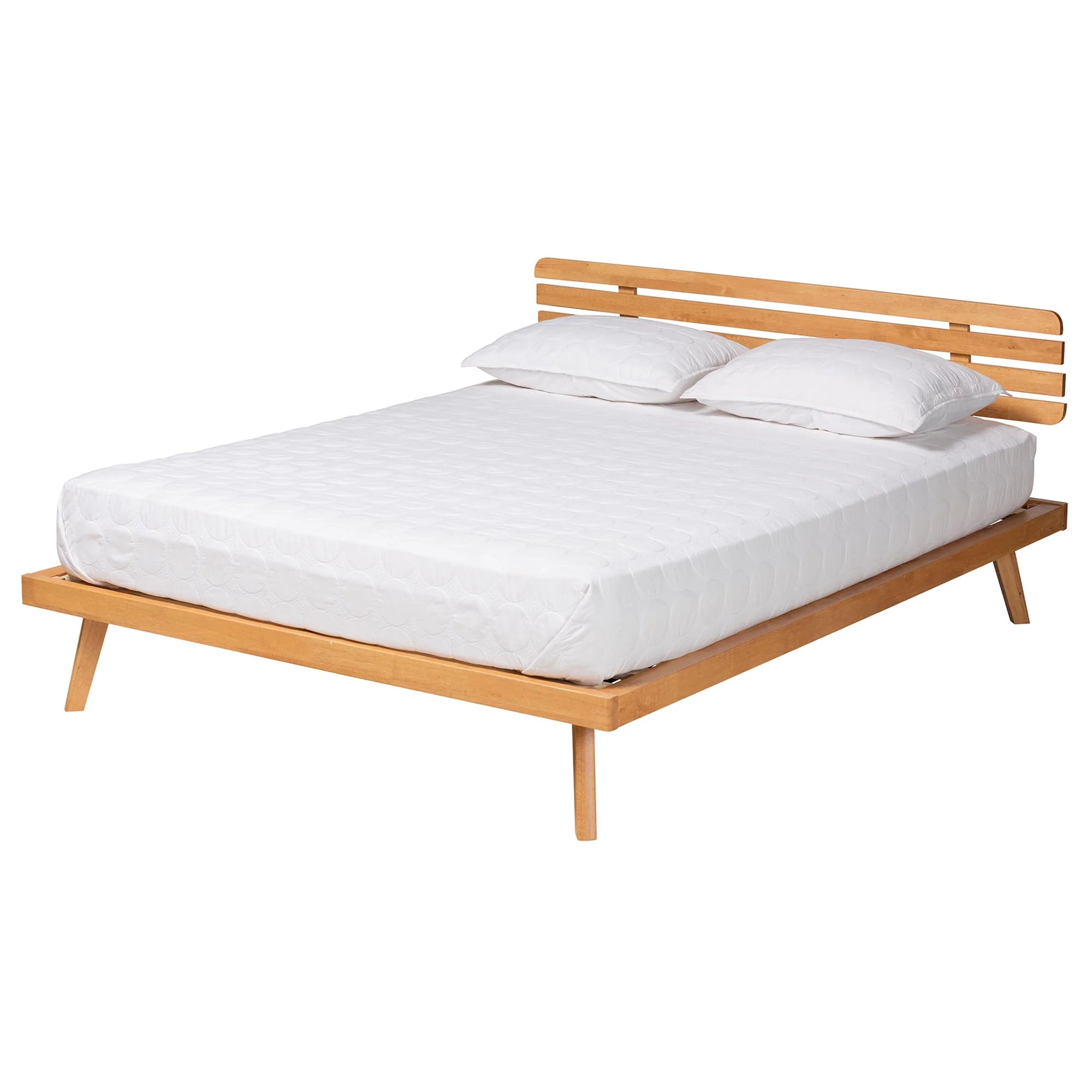 Baxton Studio Joaquin Modern Japandi Rustic Brown Finished Wood Queen Size Platform Bed - Image 5