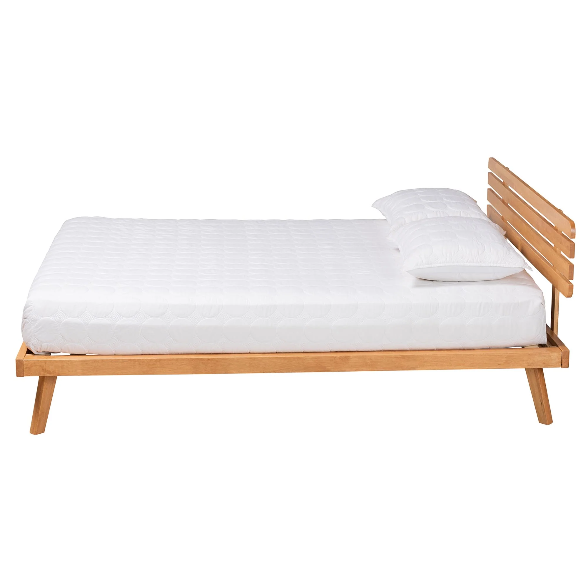 Baxton Studio Joaquin Modern Japandi Rustic Brown Finished Wood Queen Size Platform Bed - Image 6
