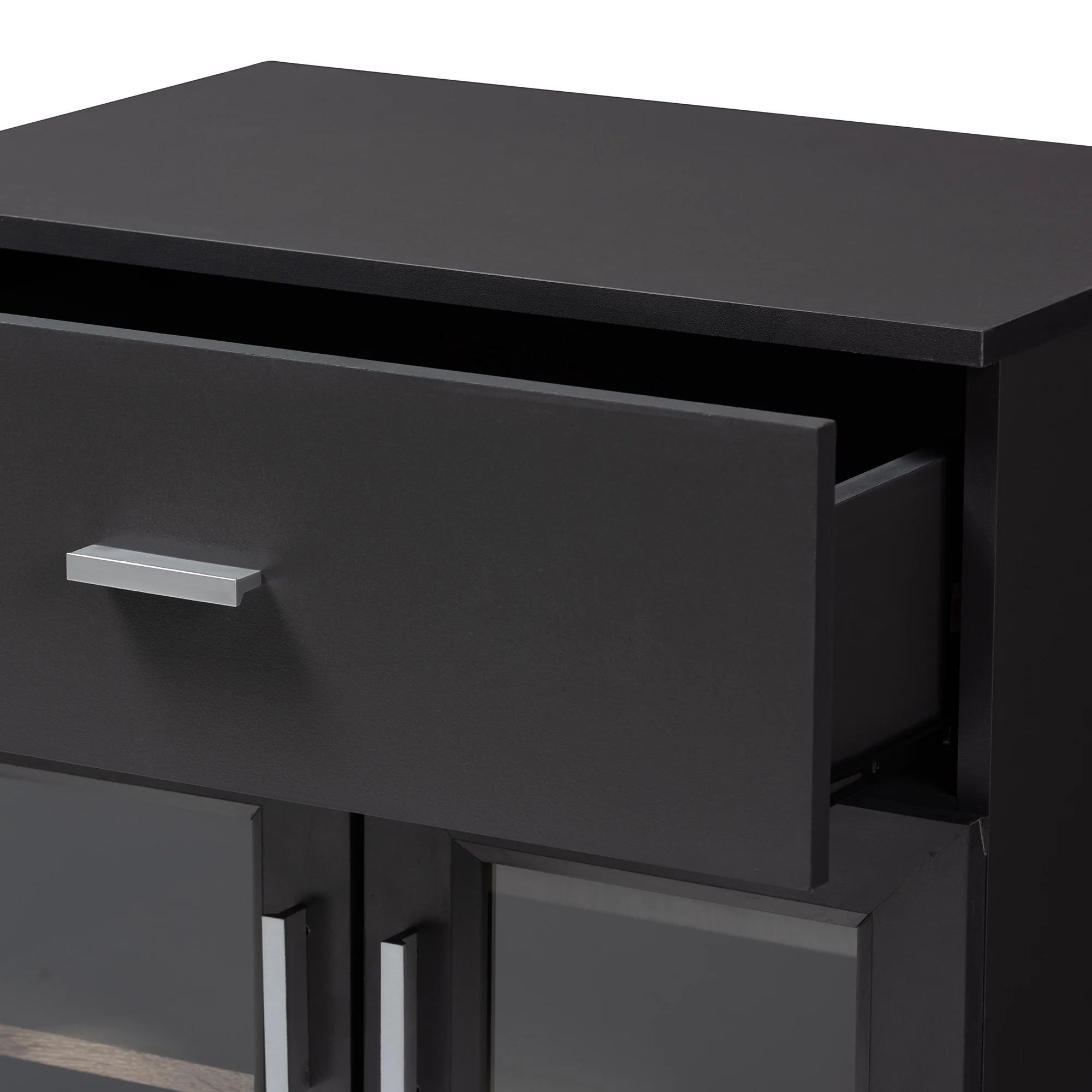 Baxton Studio Jonas Modern and Contemporary Dark Grey and Oak Brown Finished Kitchen Cabinet - Image 9