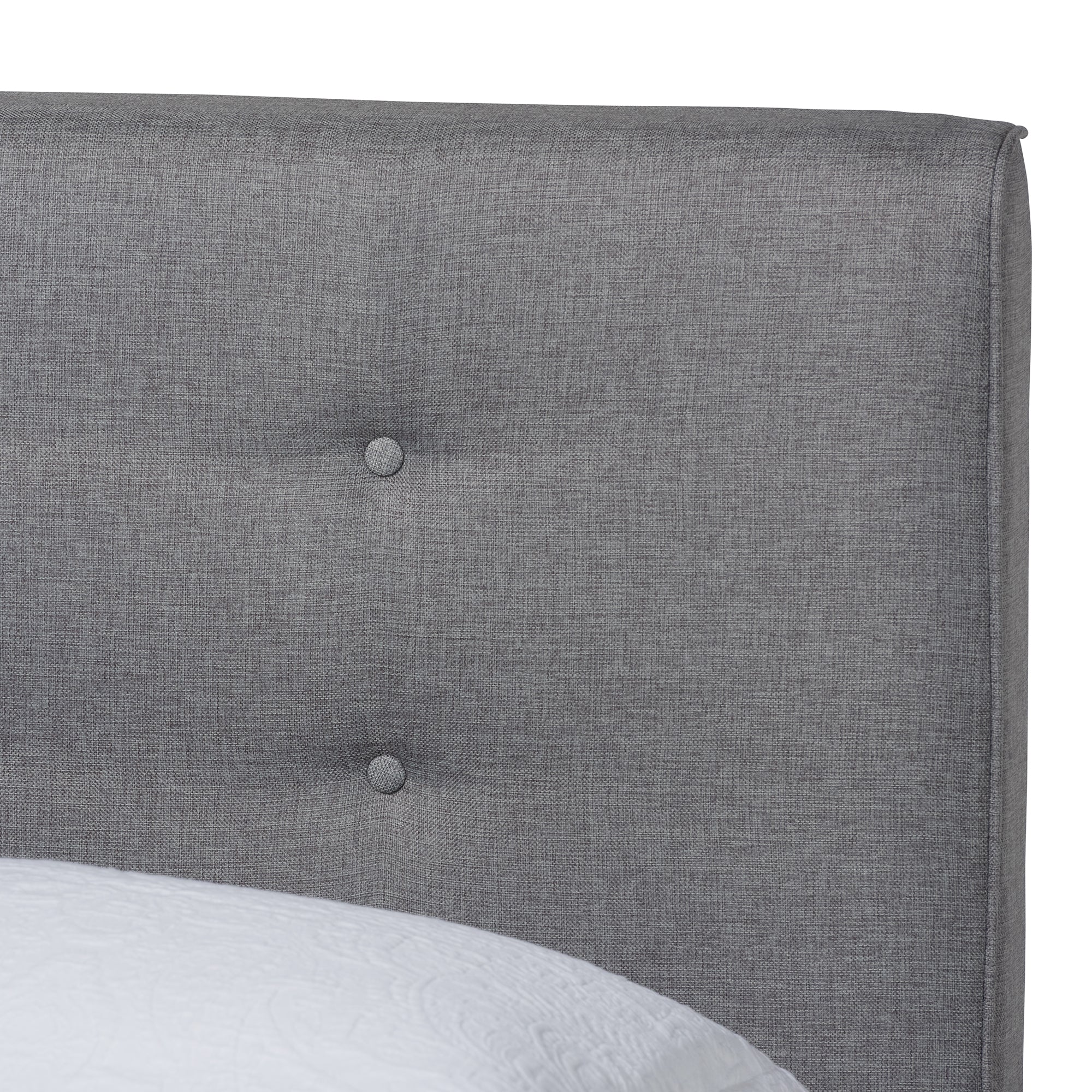 Baxton Studio Jonesy Mid-Century Modern Transitional Grey Fabric Upholstered Queen Size 3-Piece Bedroom Set - Image 7