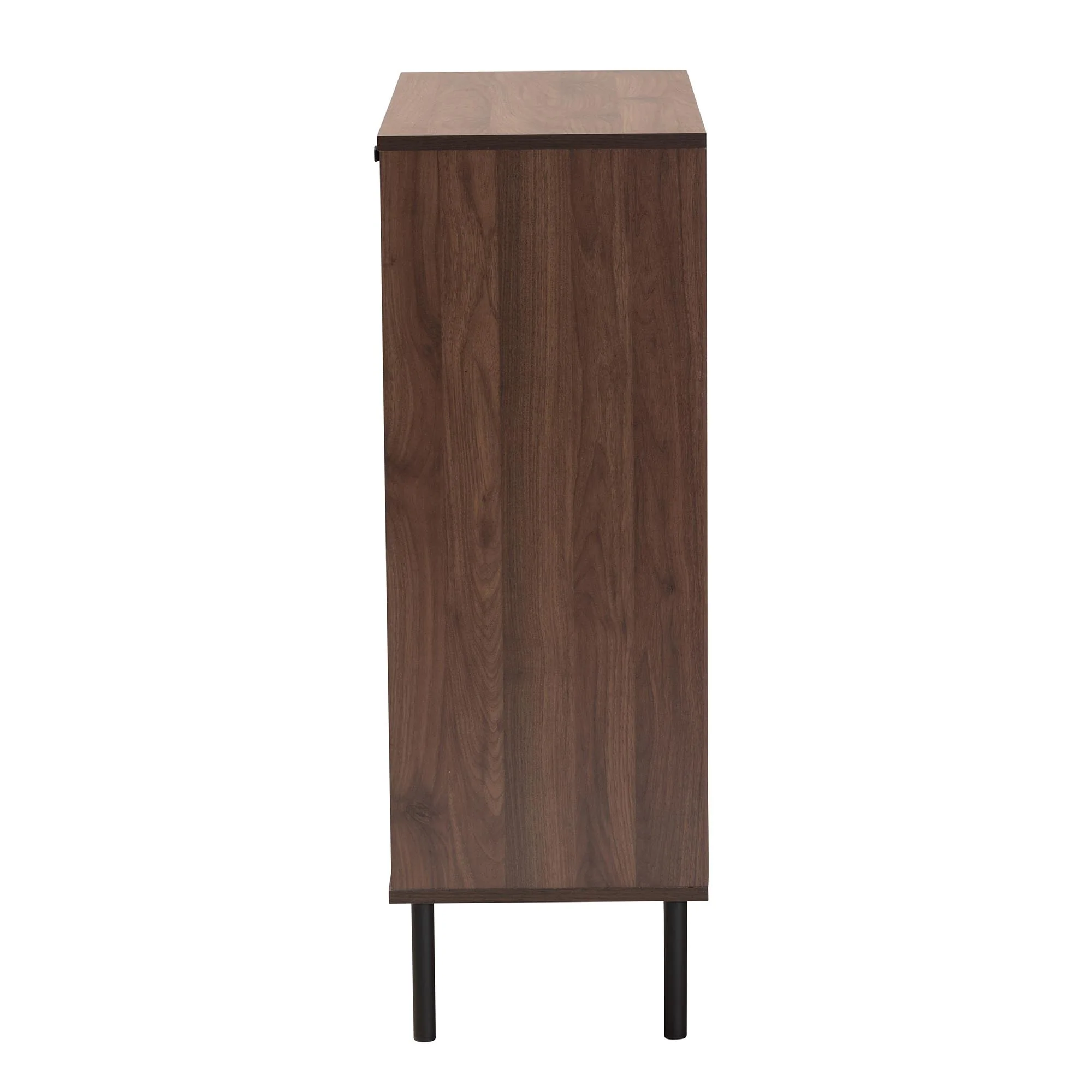 Baxton Studio Josette Mid-Century Modern Transitional Walnut Brown Finished Wood 1-Door Shoe Cabinet - Image 5