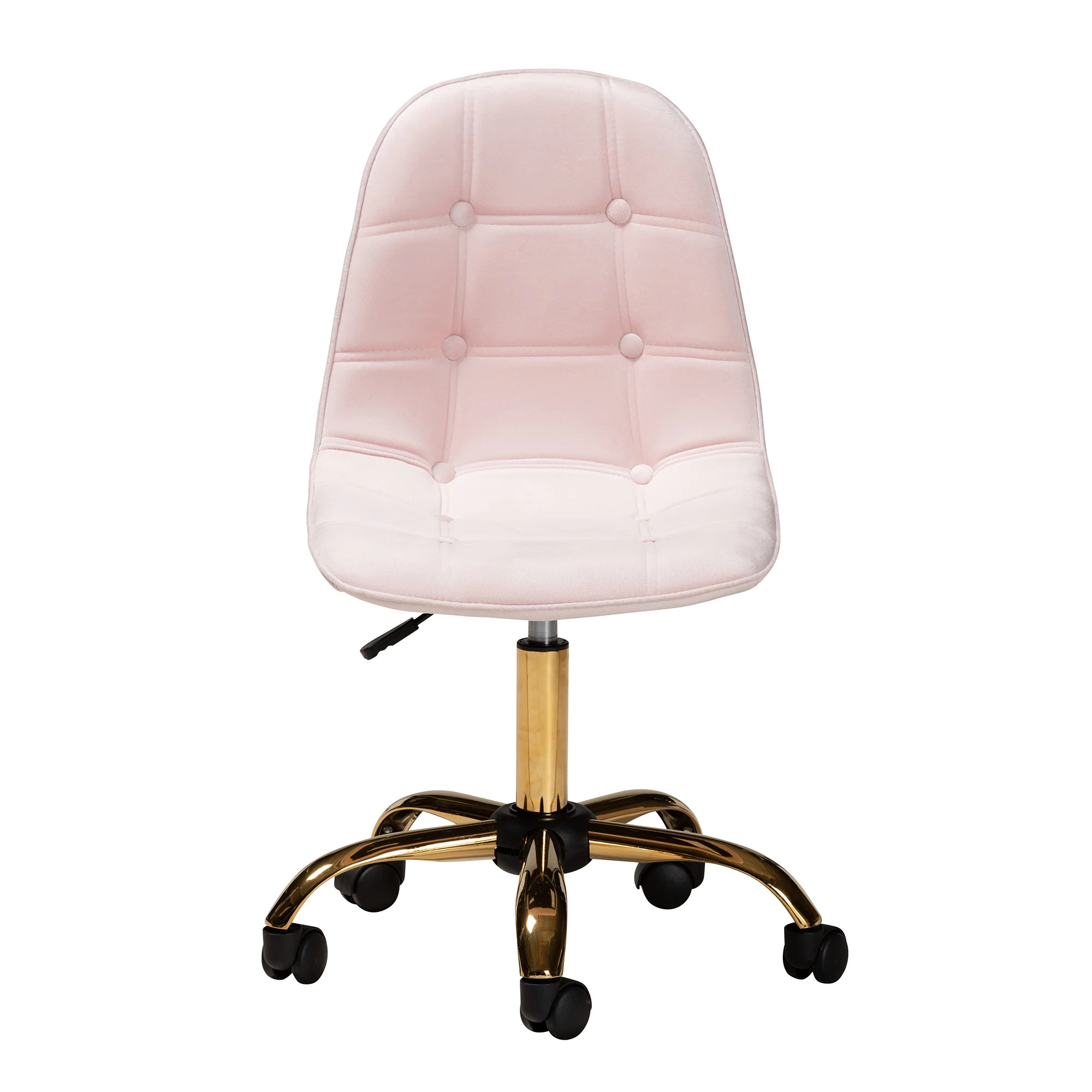 Baxton Studio Kabira Contemporary Glam and Luxe Aqua Velvet Fabric and Gold Metal Swivel Office chair - Image 13