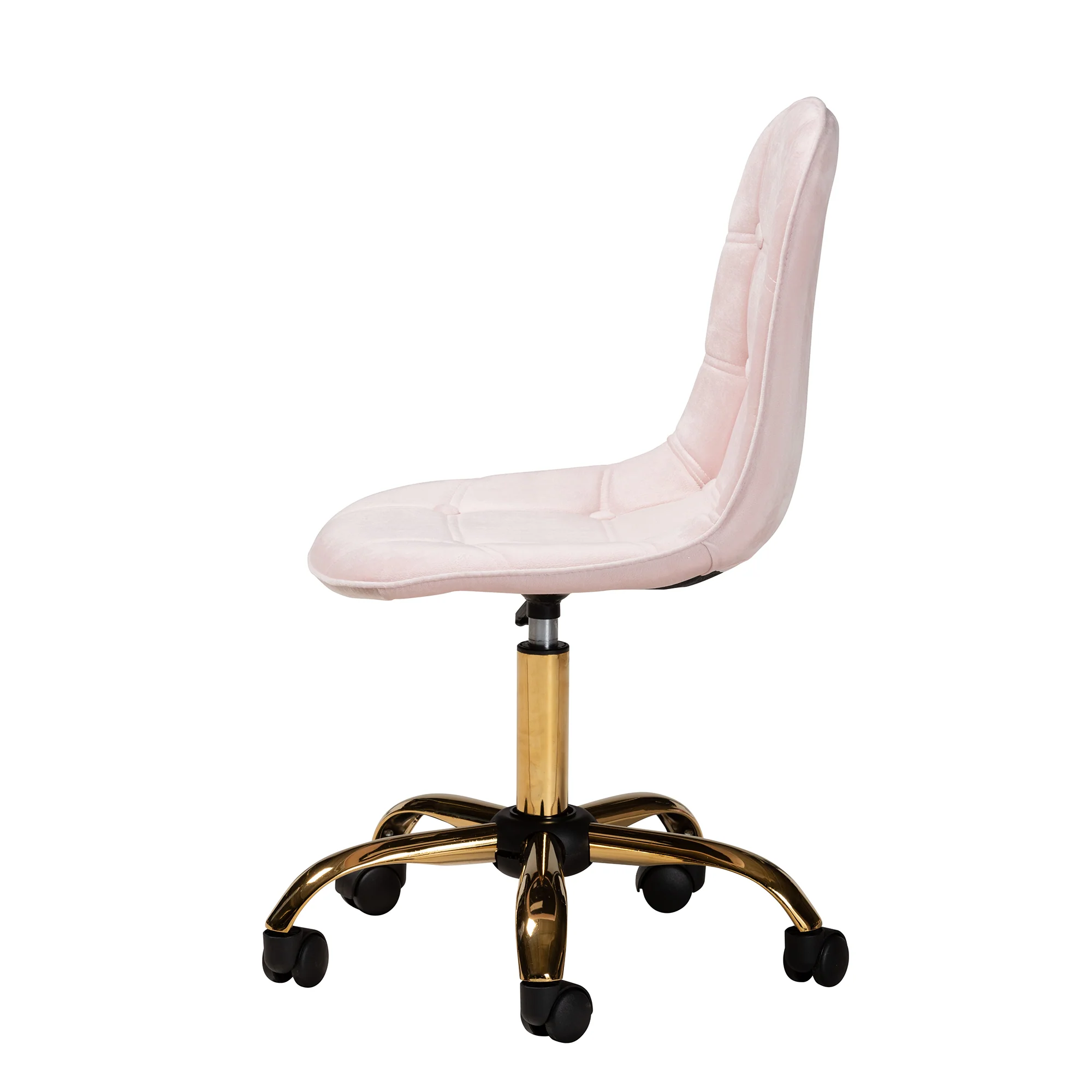 Baxton Studio Kabira Contemporary Glam and Luxe Aqua Velvet Fabric and Gold Metal Swivel Office chair - Image 14
