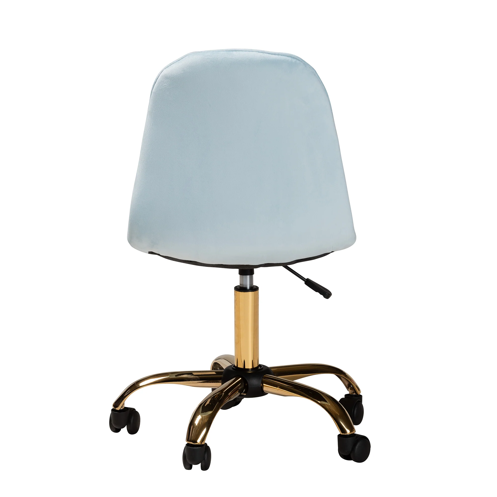 Baxton Studio Kabira Contemporary Glam and Luxe Aqua Velvet Fabric and Gold Metal Swivel Office chair - Image 5