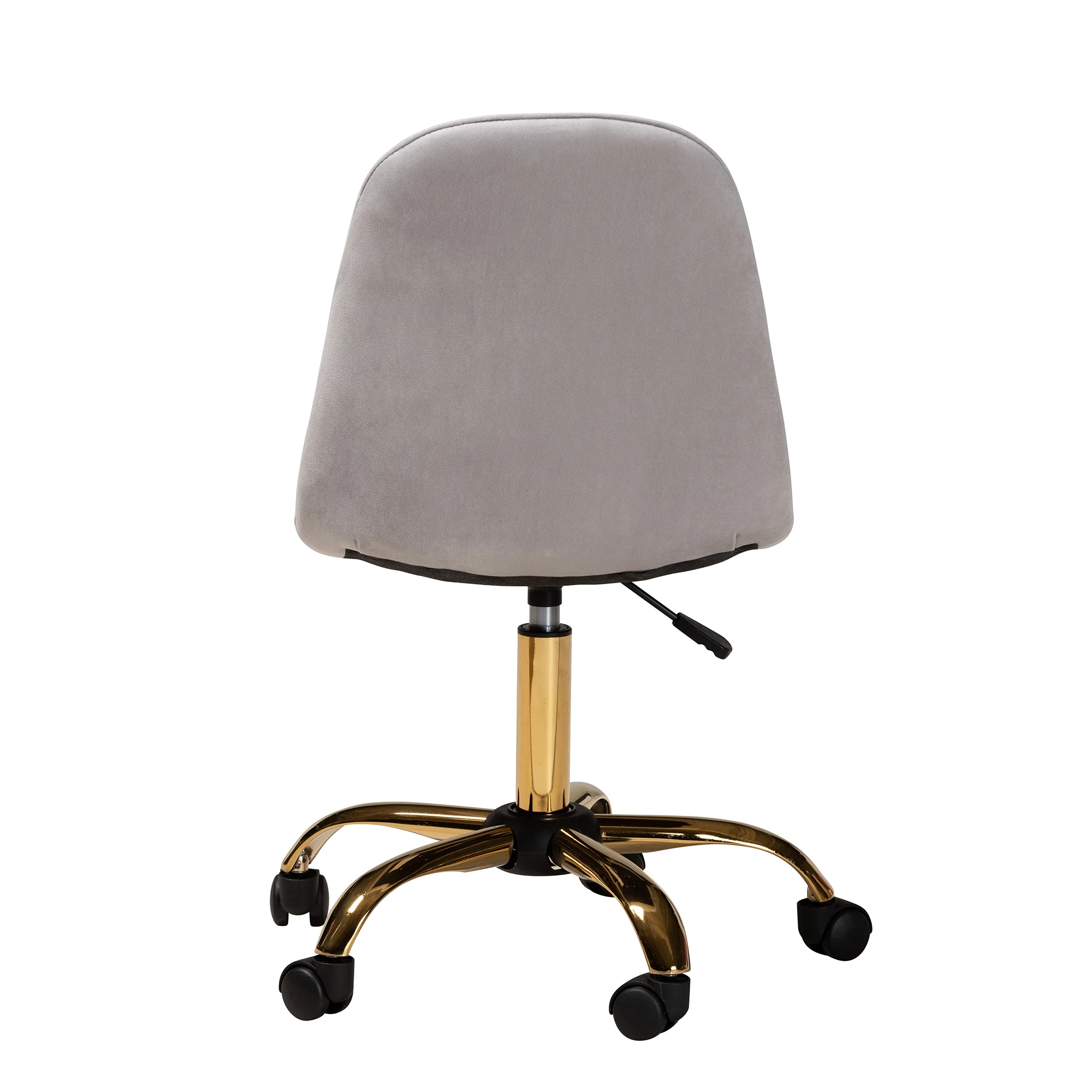 Baxton Studio Kabira Contemporary Glam and Luxe Grey Velvet Fabric and Gold Metal Swivel Office chair - Image 8