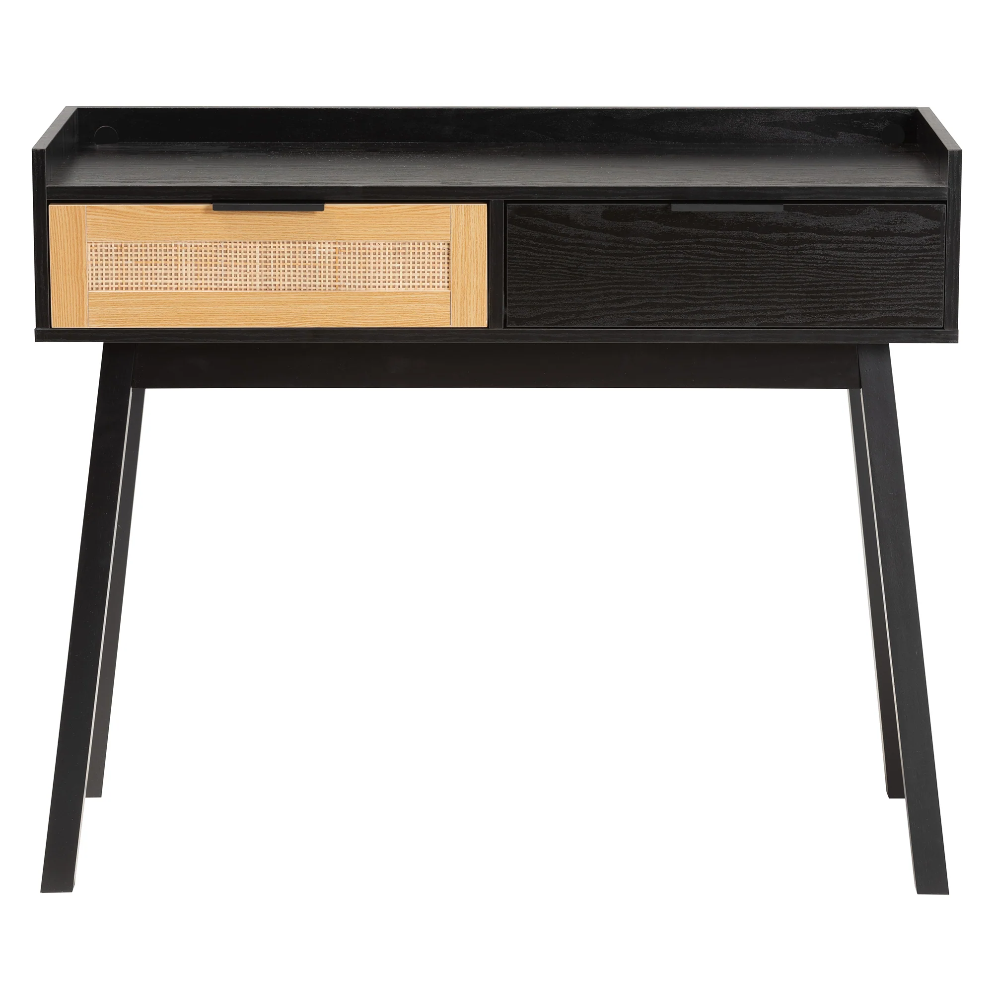 Baxton Studio Kalani Mid-Century Modern Two-Tone Espresso Brown and Natural Brown Finished Wood 2-Drawer Console Table - Image 4