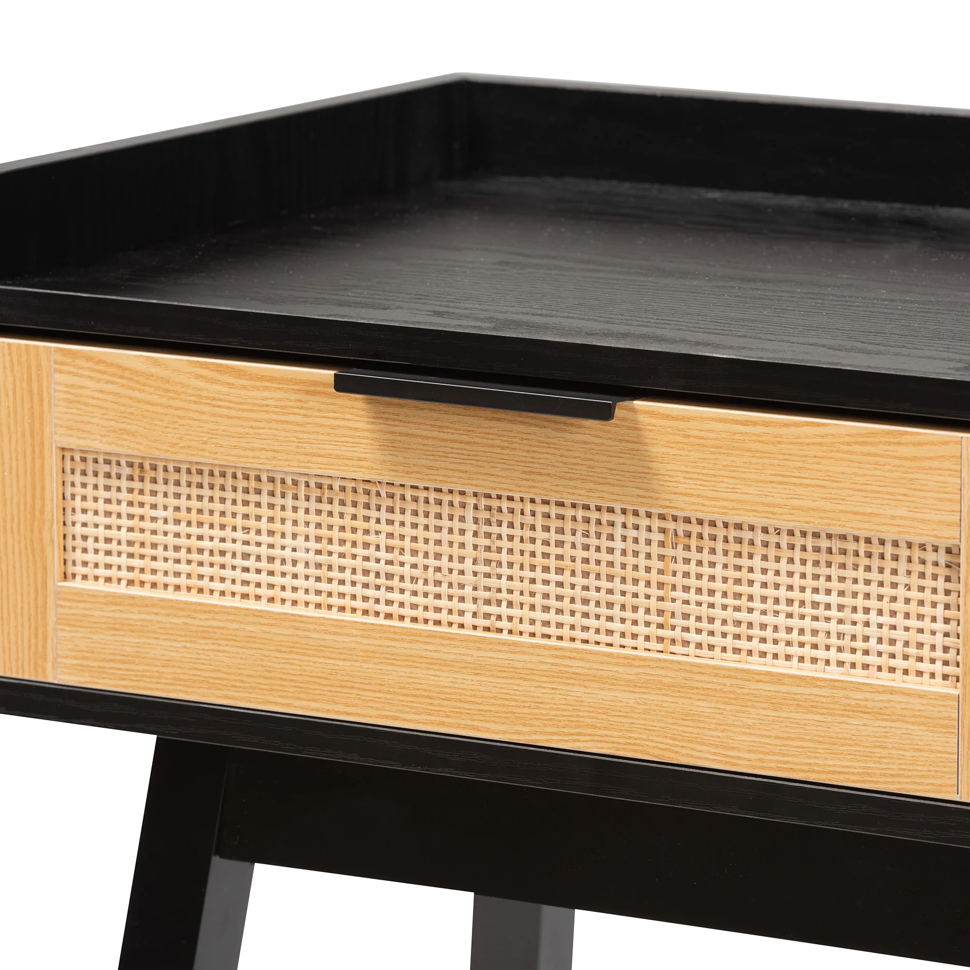 Baxton Studio Kalani Mid-Century Modern Two-Tone Espresso Brown and Natural Brown Finished Wood 2-Drawer Console Table - Image 6