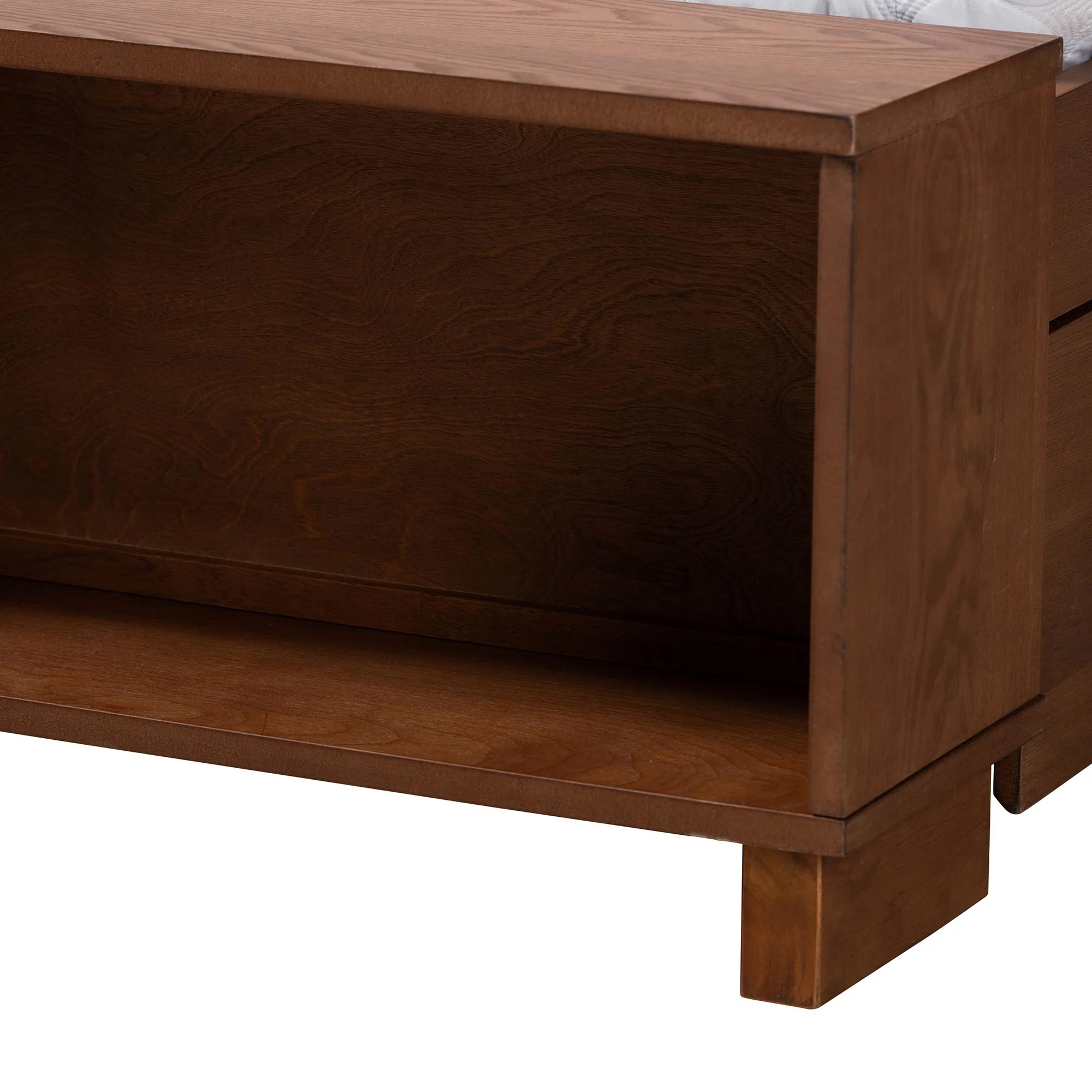 Baxton Studio Kalare Classic Transitional Grey Fabric and Walnut Brown Finished Wood King Size Platform Storage Bed - Image 8