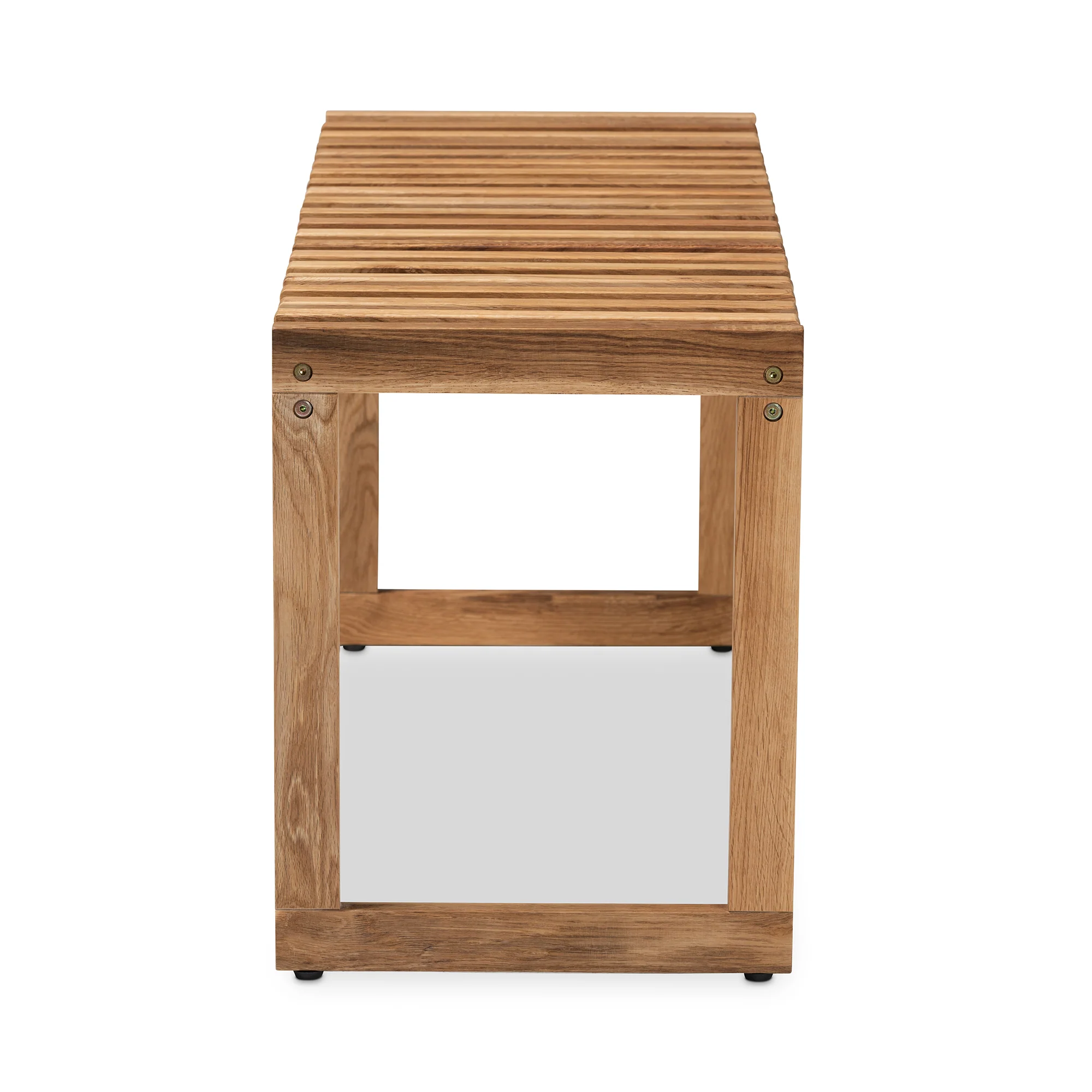 Baxton Studio Kaleb Rustic Mid-Century Modern Oak Brown Finished Wood Bench - Image 5