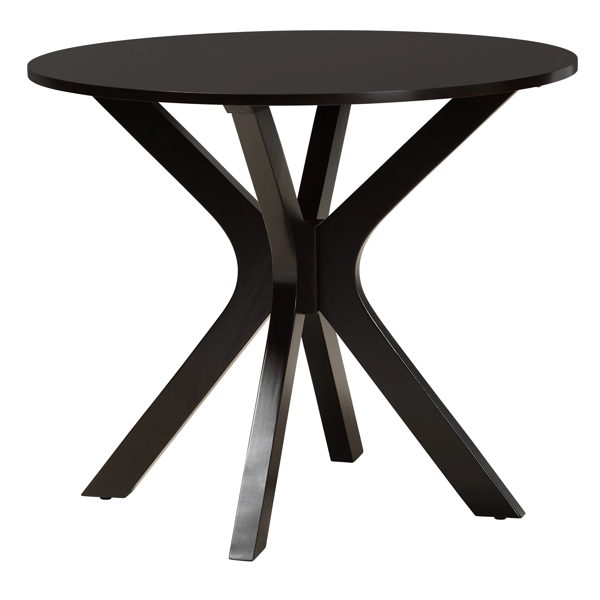 Baxton Studio Karel Modern Beige Fabric and Espresso Brown Finished Wood 5-Piece Dining Set - Image 4