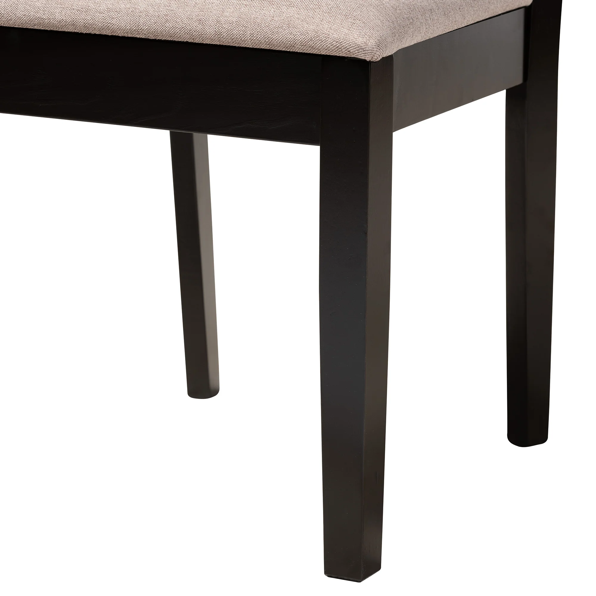Baxton Studio Karel Modern Beige Fabric and Espresso Brown Finished Wood 5-Piece Dining Set - Image 7