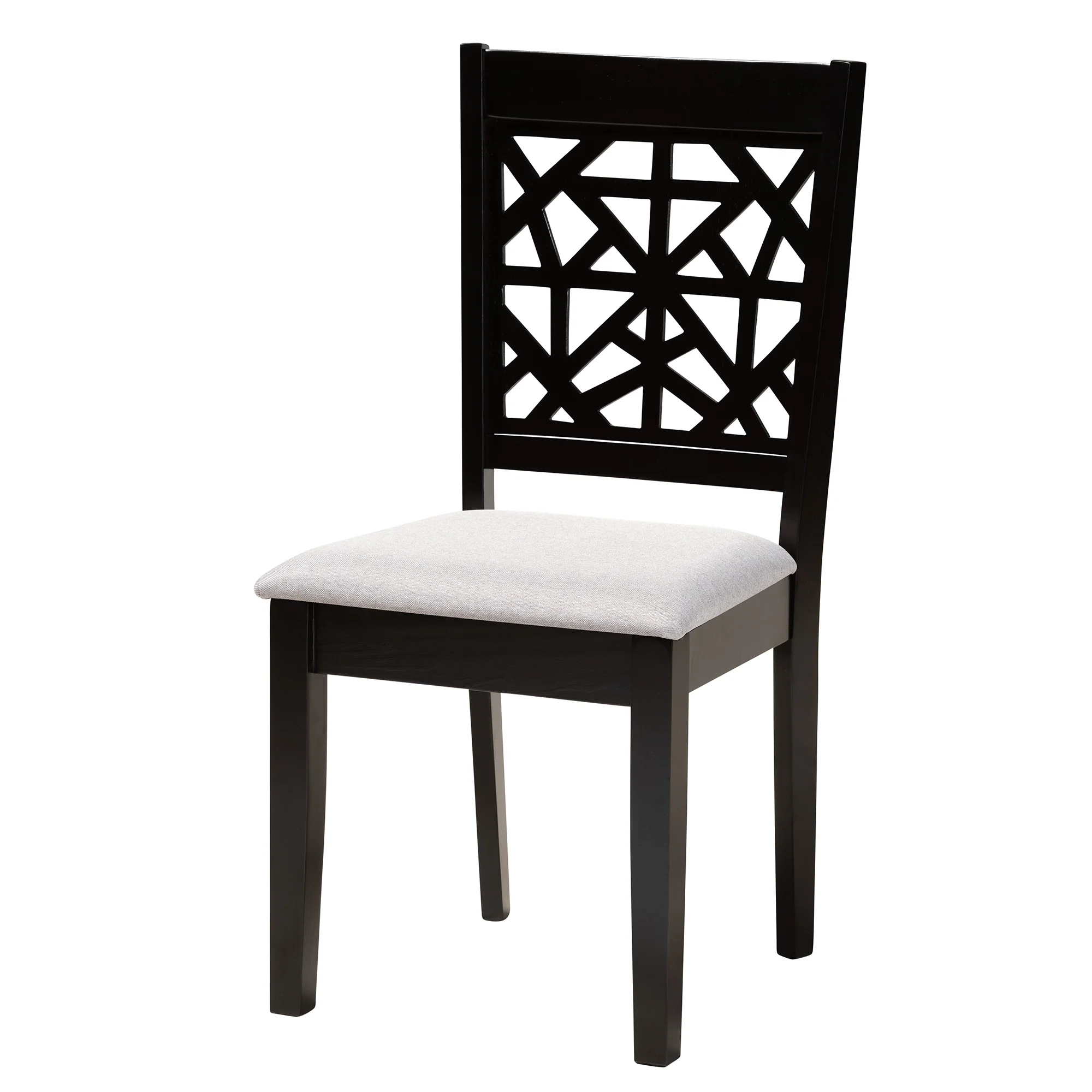 Baxton Studio Karel Modern Grey Fabric and Espresso Brown Finished Wood 5-Piece Dining Set - Image 3