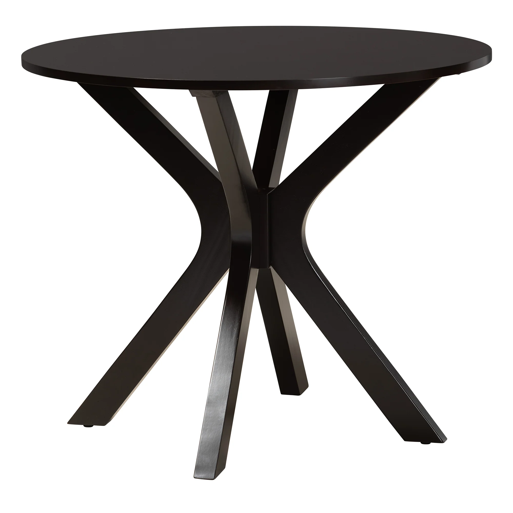 Baxton Studio Karel Modern Grey Fabric and Espresso Brown Finished Wood 5-Piece Dining Set - Image 4