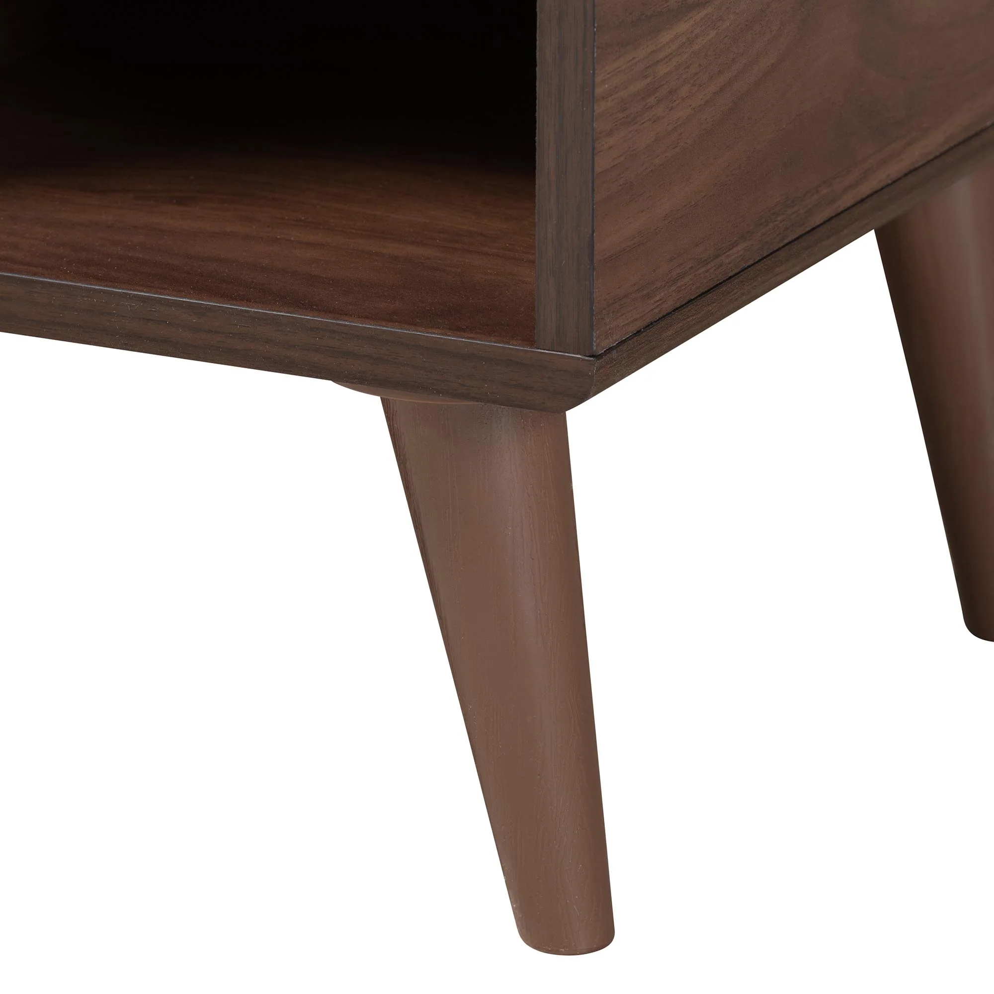 Baxton Studio Keiran Mid-Century Modern Walnut Brown Finished Wood 2-Door Shoe Cabinet - Image 10