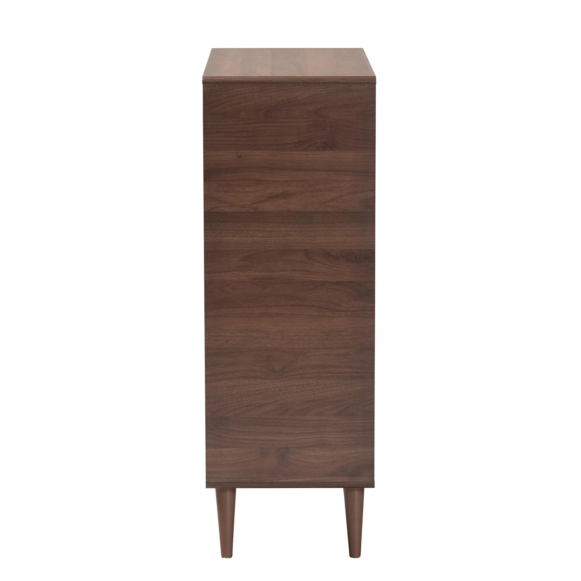 Baxton Studio Keiran Mid-Century Modern Walnut Brown Finished Wood 2-Door Shoe Cabinet - Image 8