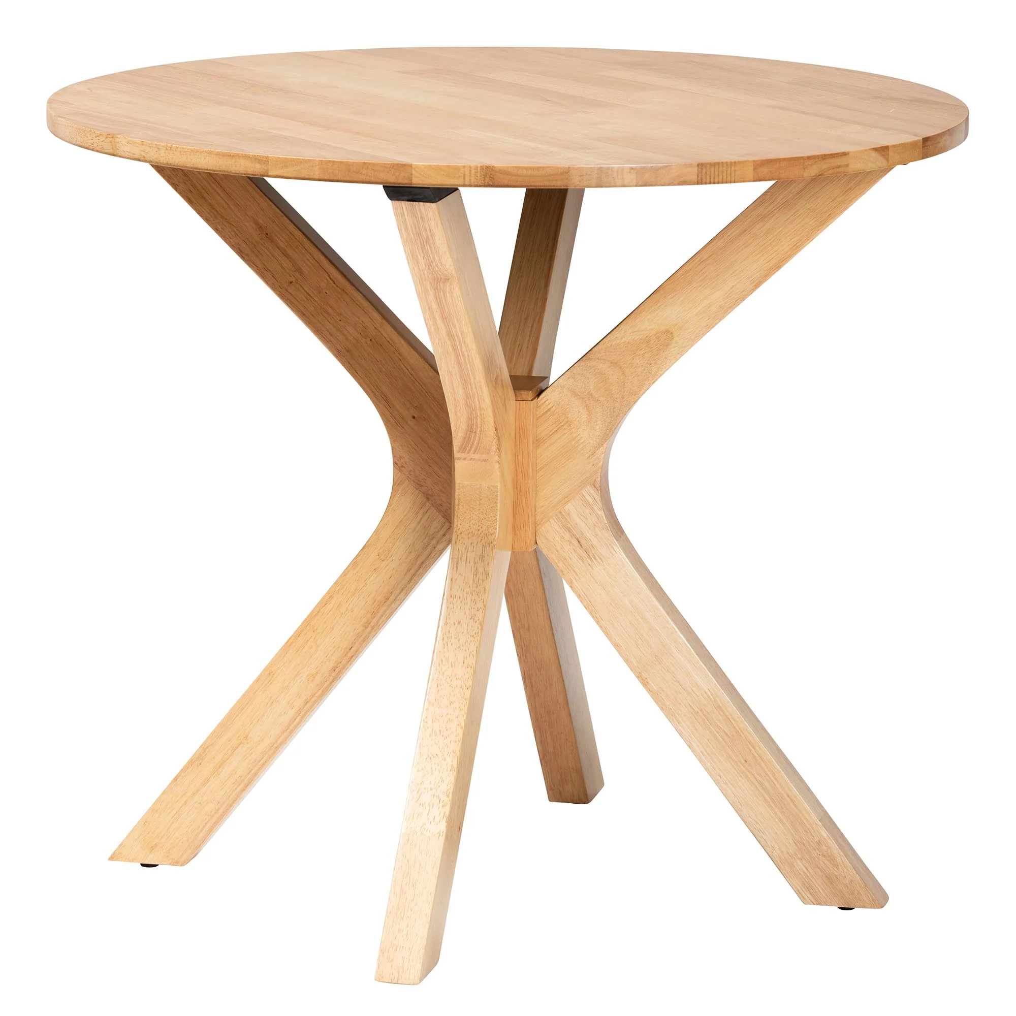 Baxton Studio Kenji Modern Natural Brown Finished Wood 34-Inch-Wide Round Wood Dining Table - Image 2