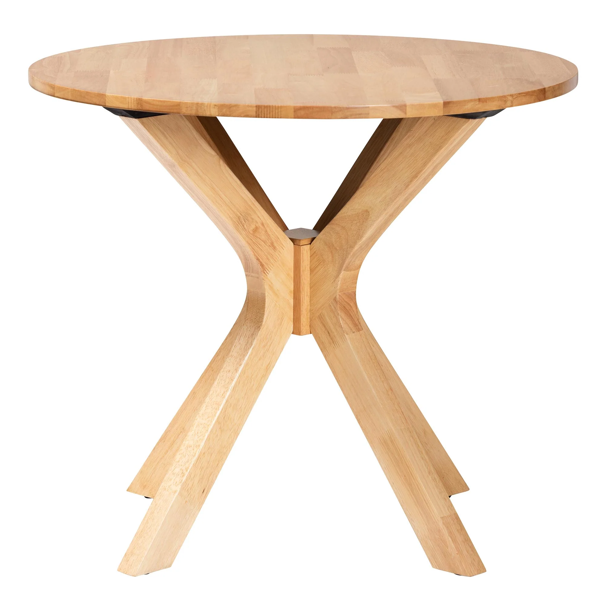 Baxton Studio Kenji Modern Natural Brown Finished Wood 34-Inch-Wide Round Wood Dining Table - Image 3