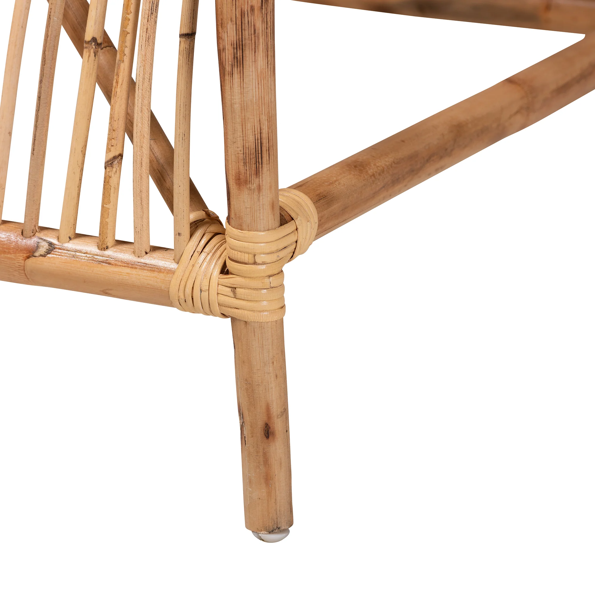 Baxton Studio Lamaria Modern Bohmenian Natural Brown Antique Rattan 2-Piece Chair and Footstool Set - Image 7