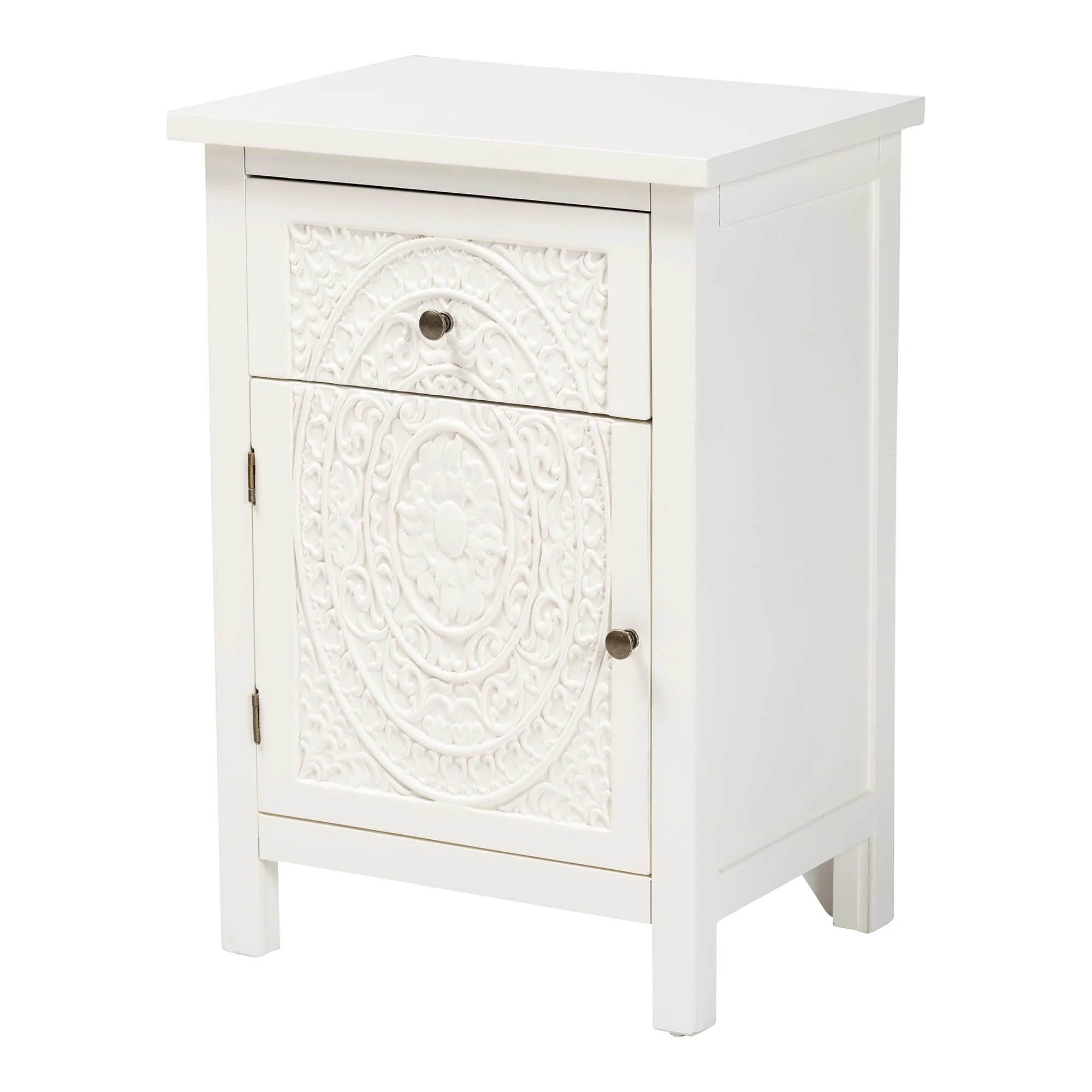 Baxton Studio Lambert Classic and Traditional White Finished Wood 1-Drawer End Table - Image 5