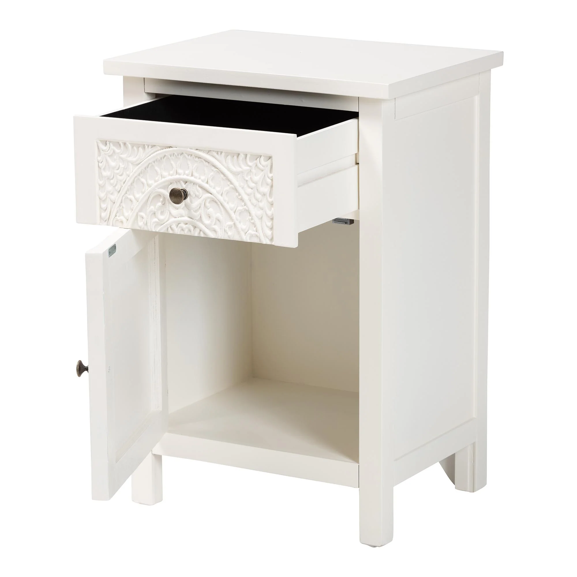 Baxton Studio Lambert Classic and Traditional White Finished Wood 1-Drawer End Table - Image 6