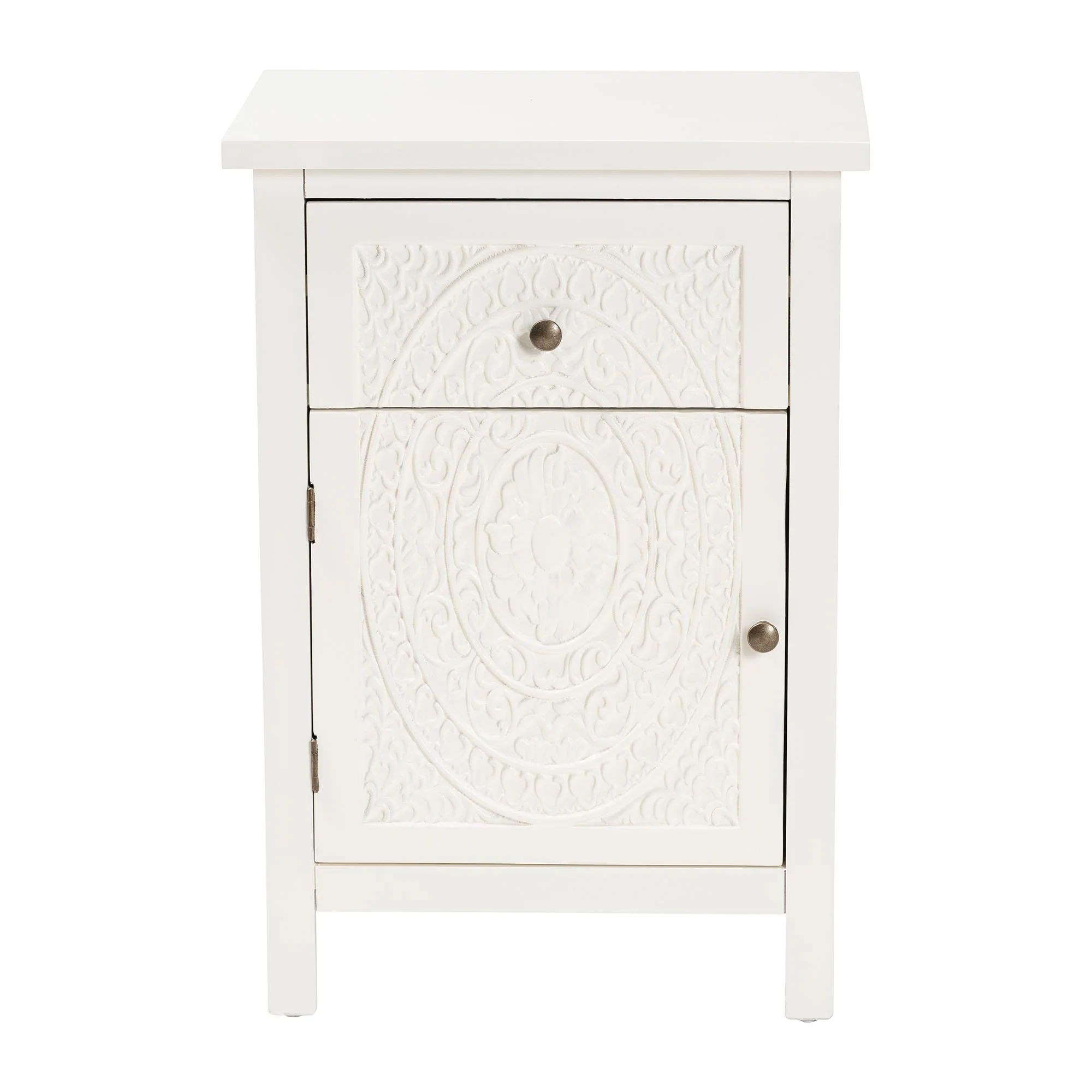 Baxton Studio Lambert Classic and Traditional White Finished Wood 1-Drawer End Table - Image 7