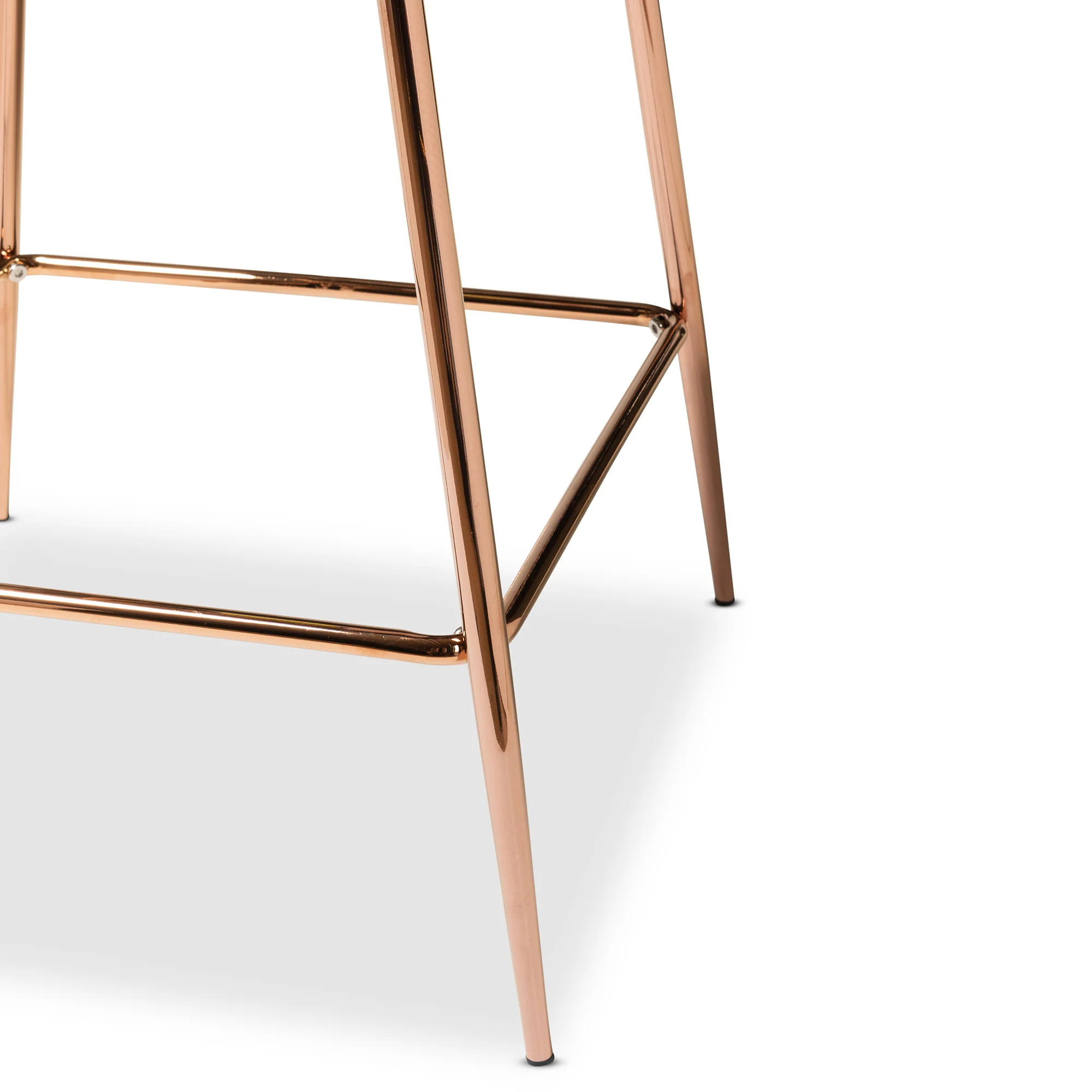 Baxton Studio Lander Modern Luxe and Glam Black Velvet Fabric Upholstered and Rose Gold Finished Metal 2-Piece Counter Stool Set - Image 8