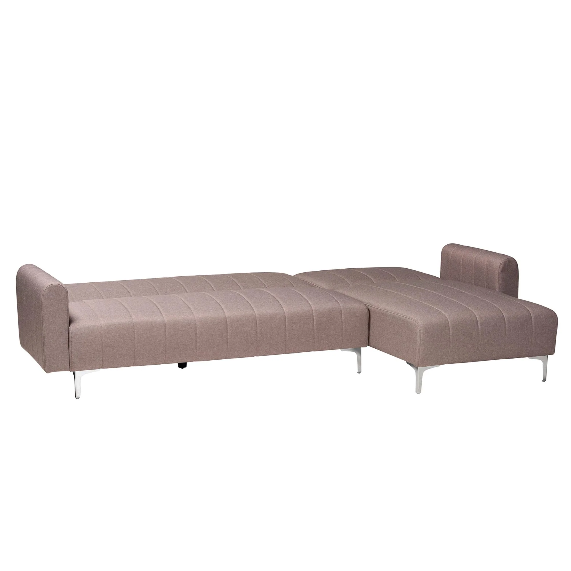 Baxton Studio Lanoma Contemporary Clay Fabric Upholstered Convertible Sleeper Sofa - Image 3