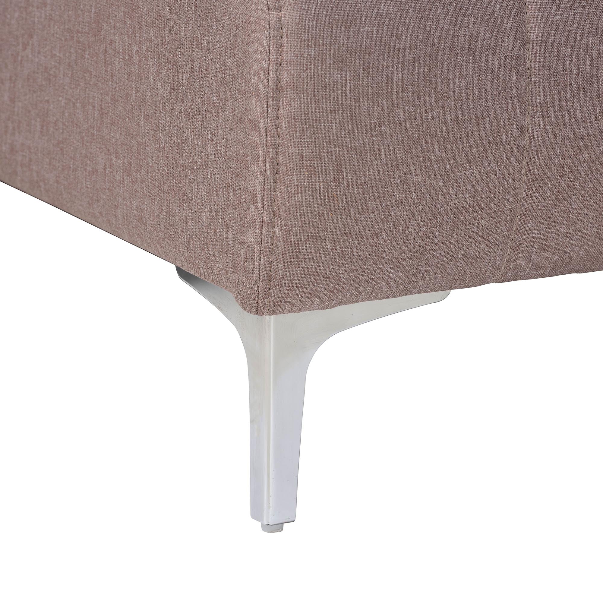 Baxton Studio Lanoma Contemporary Clay Fabric Upholstered Convertible Sleeper Sofa - Image 5