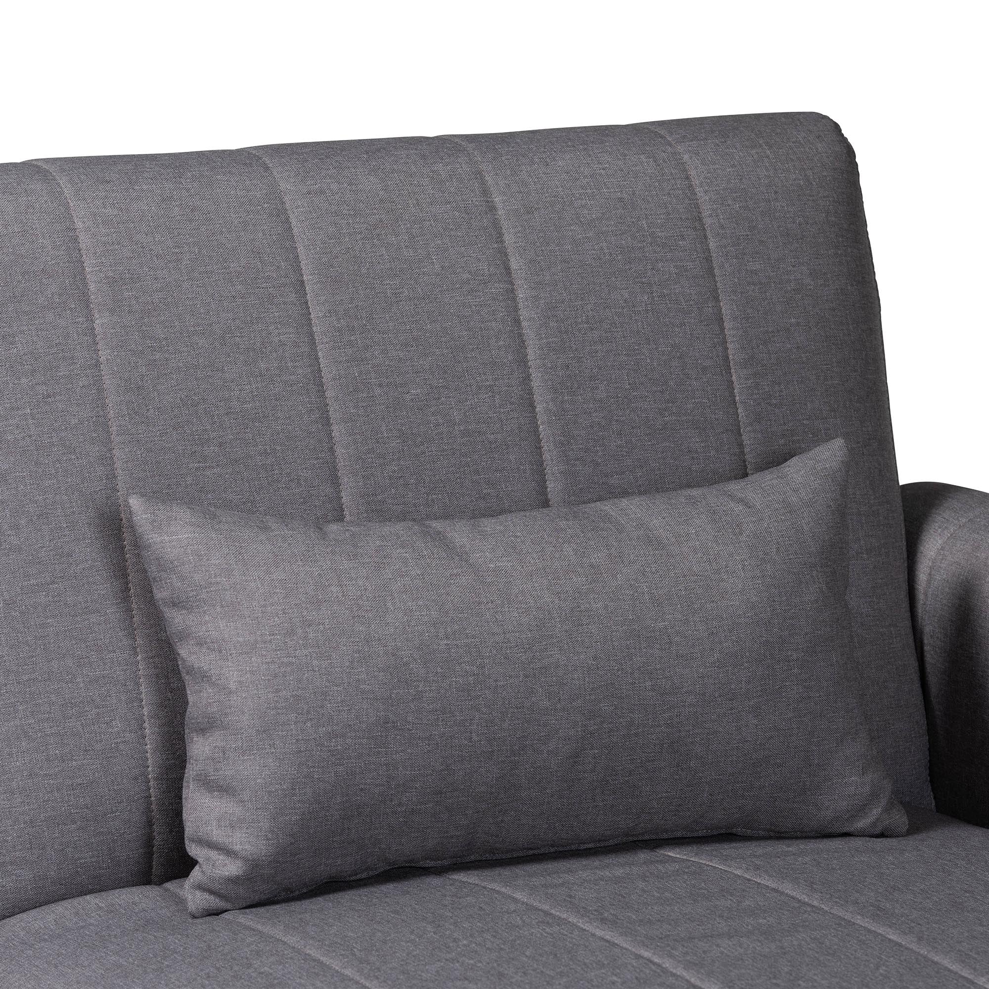 Baxton Studio Lanoma Contemporary Slate Grey Fabric Upholstered Convertible Sleeper Sofa - Image 4