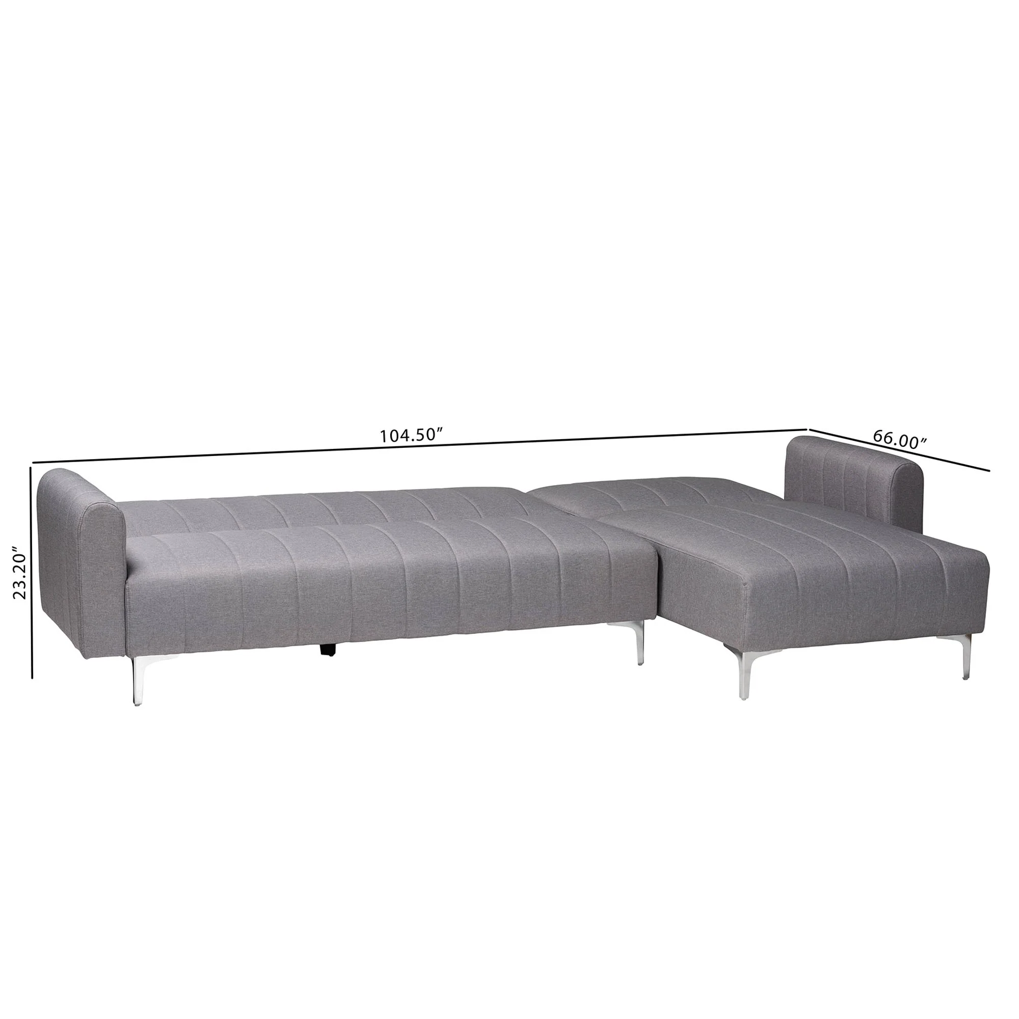 Baxton Studio Lanoma Contemporary Slate Grey Fabric Upholstered Convertible Sleeper Sofa - Image 8
