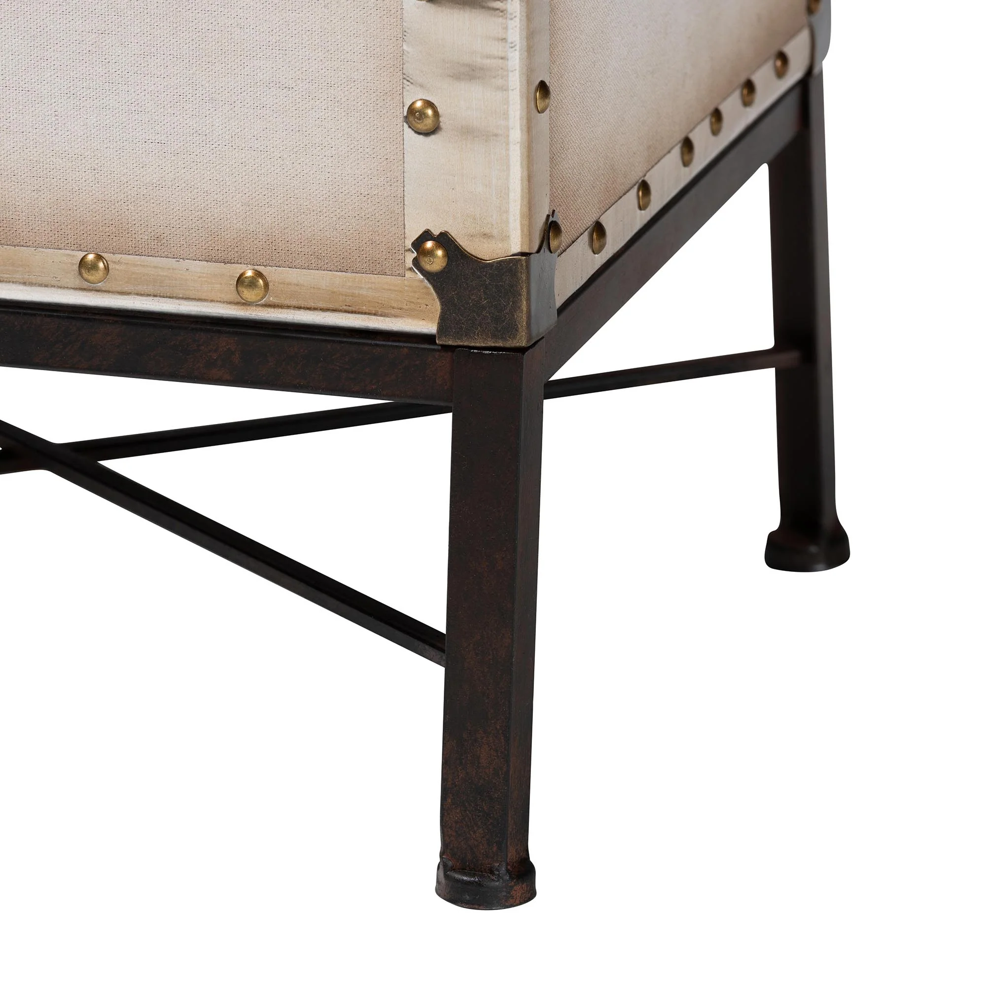 Baxton Studio Laura Vintage White Canvas Lift-Top Trunk End Table - Image 11