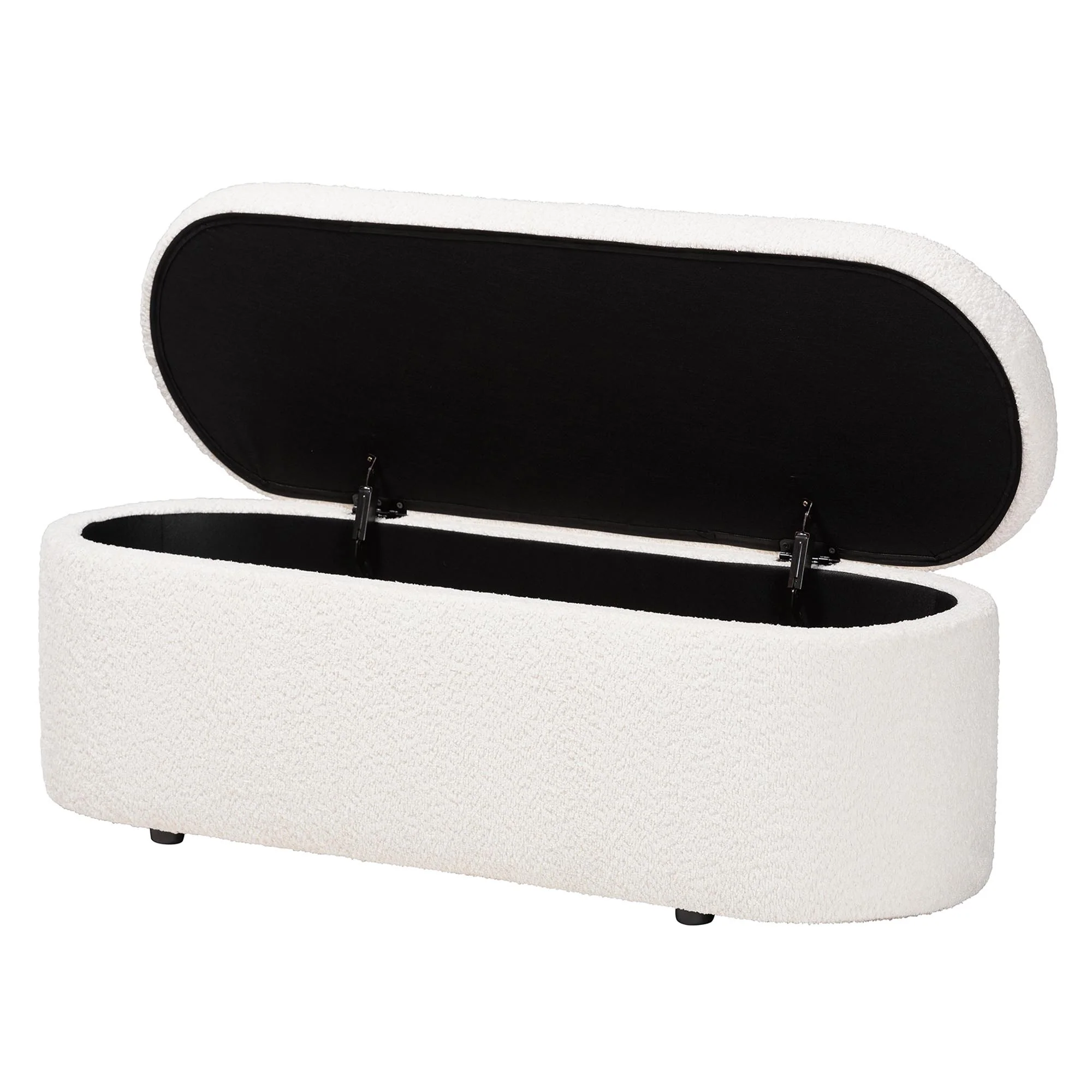 Baxton Studio Lavina Modern White Teddy-Bear Fabric Storage Bench - Image 6