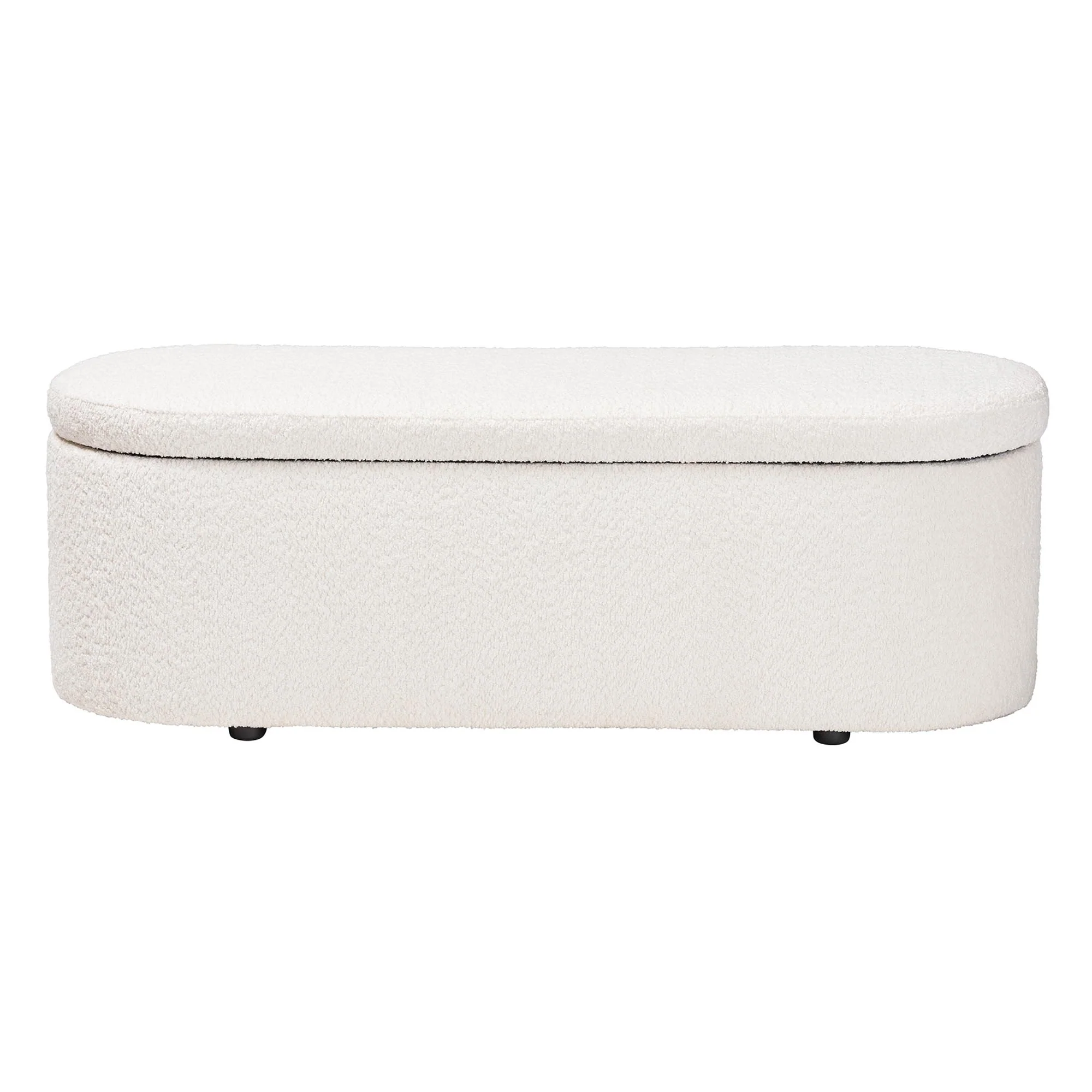 Baxton Studio Lavina Modern White Teddy-Bear Fabric Storage Bench - Image 7