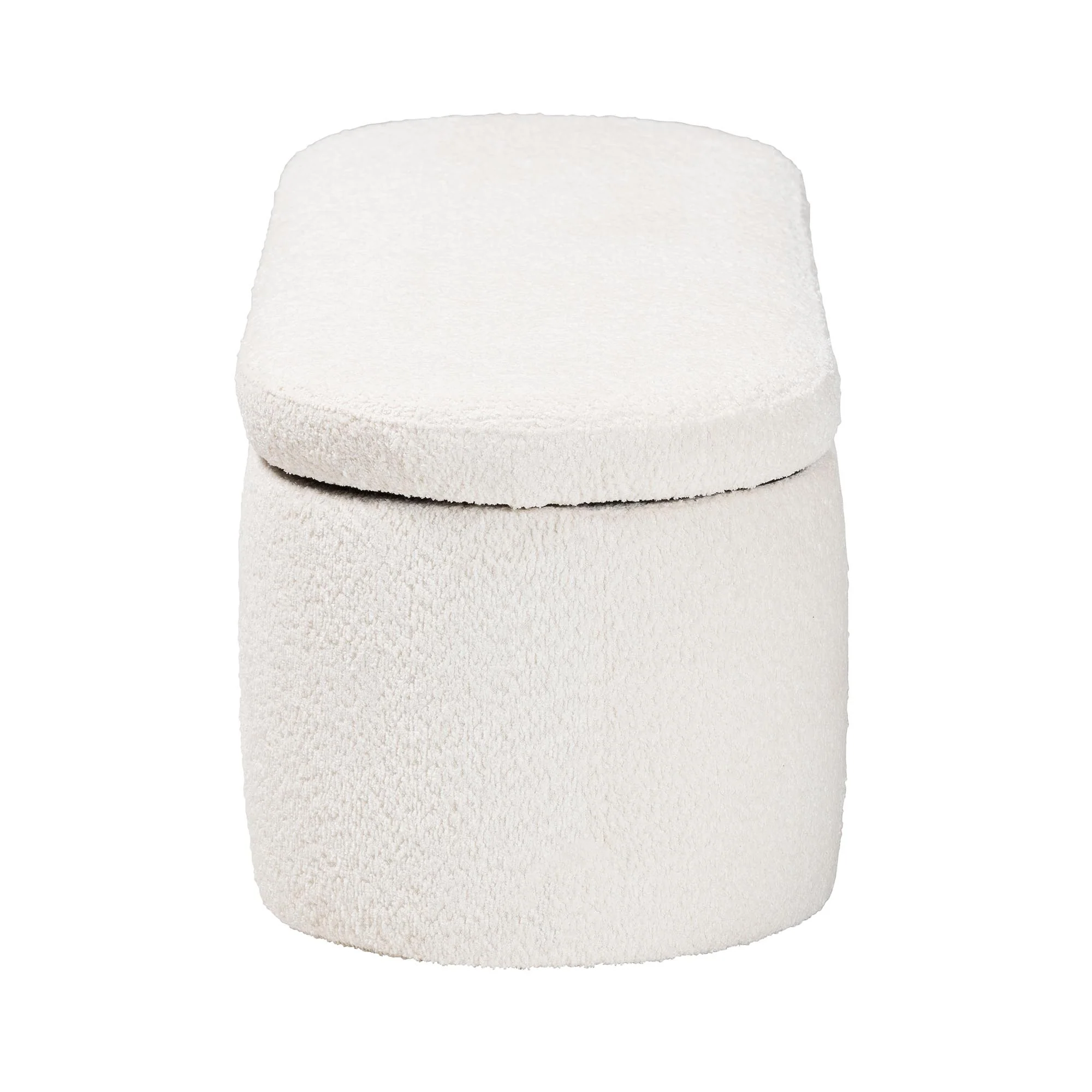 Baxton Studio Lavina Modern White Teddy-Bear Fabric Storage Bench - Image 8