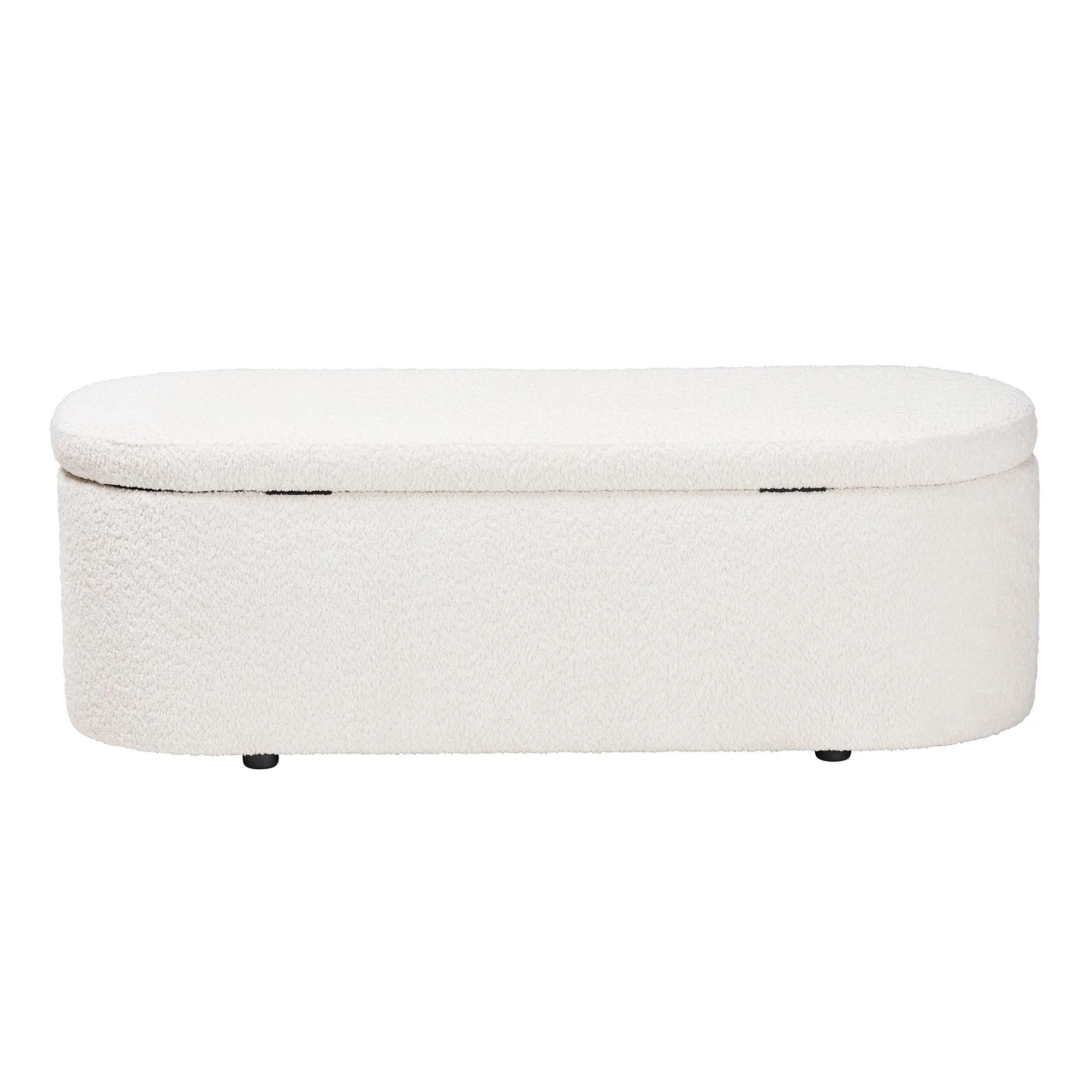 Baxton Studio Lavina Modern White Teddy-Bear Fabric Storage Bench - Image 9