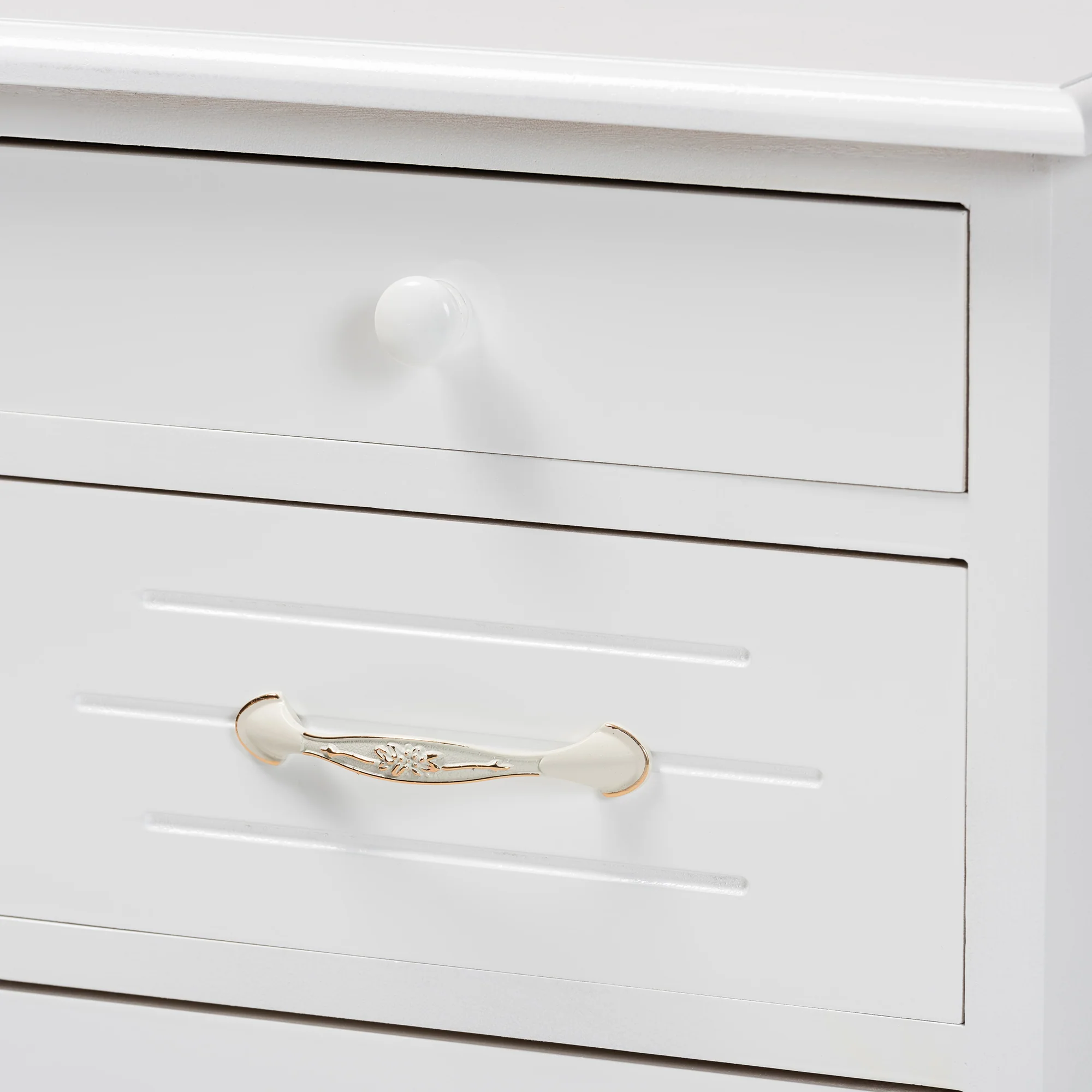 Baxton Studio Layton Classic and Traditional White Finished Wood 3-Drawer End Table - Image 8