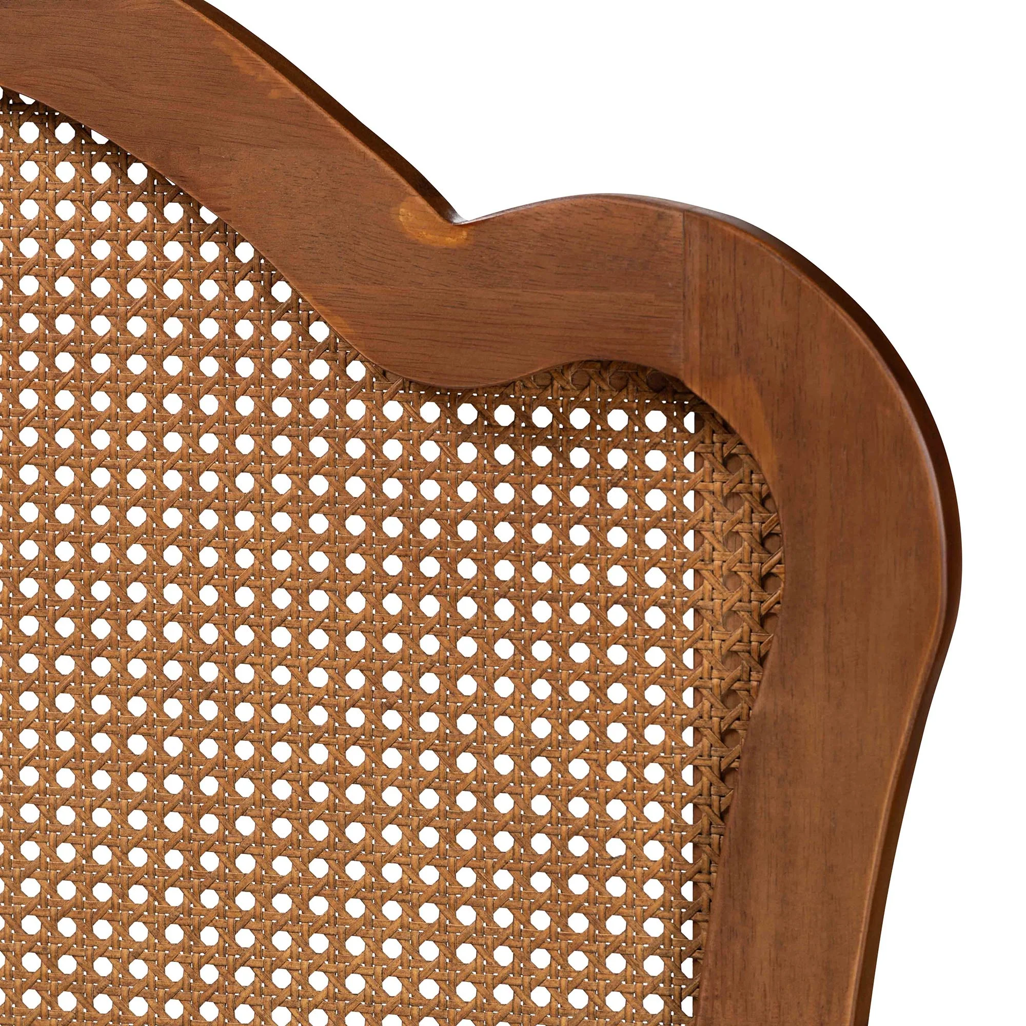 Baxton Studio Leandra Classic and Traditional Ash Walnut Finished Wood Queen Size Headboard with Rattan - Image 6