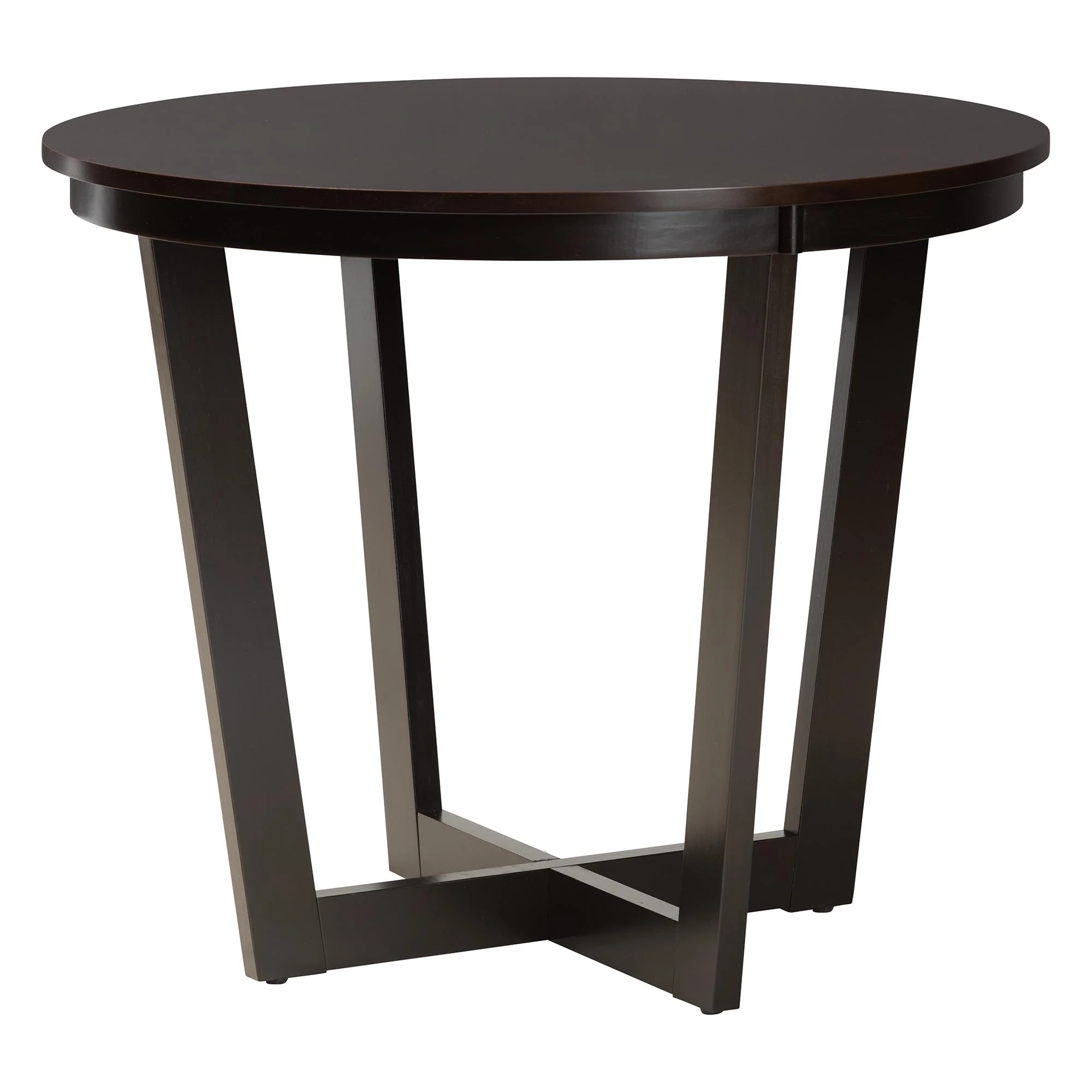Baxton Studio Leda Modern Sand Fabric and Dark Brown Finished Wood 5-Piece Dining Set - Image 6