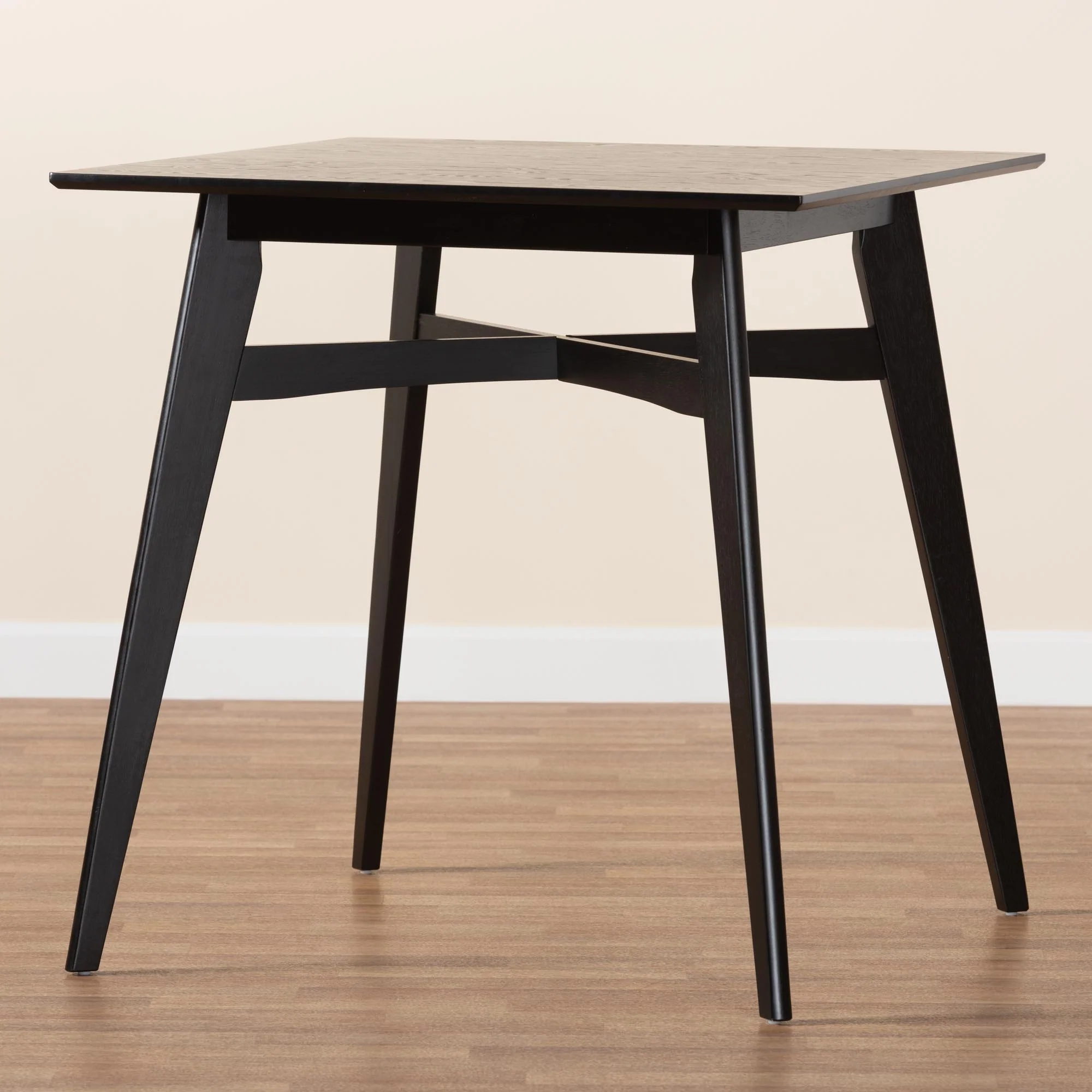 Baxton Studio Leena Mid-Century Modern Black Finished Wood Counter Height Pub Table - Image 7
