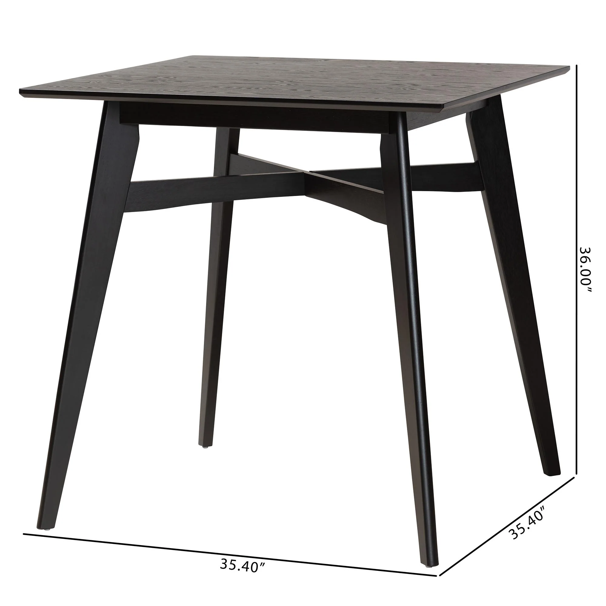 Baxton Studio Leena Mid-Century Modern Black Finished Wood Counter Height Pub Table - Image 8