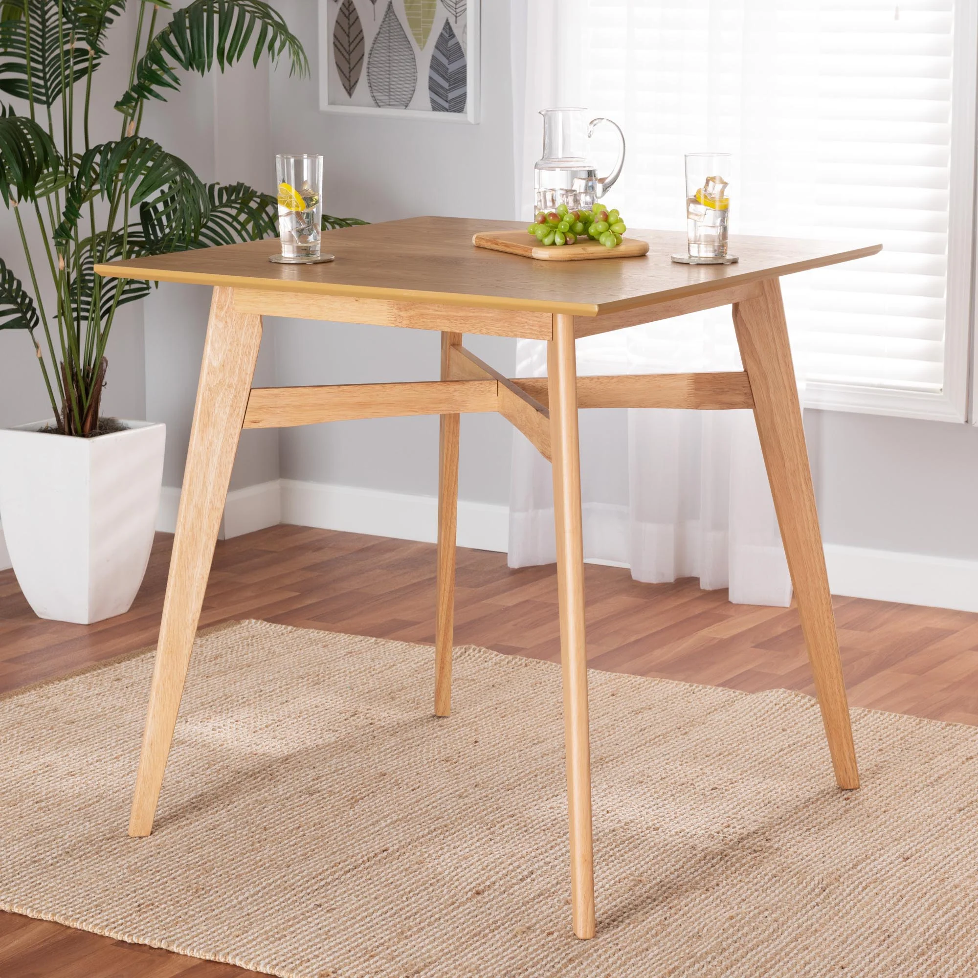 Baxton Studio Leena Mid-Century Modern Black Finished Wood Counter Height Pub Table - Image 9