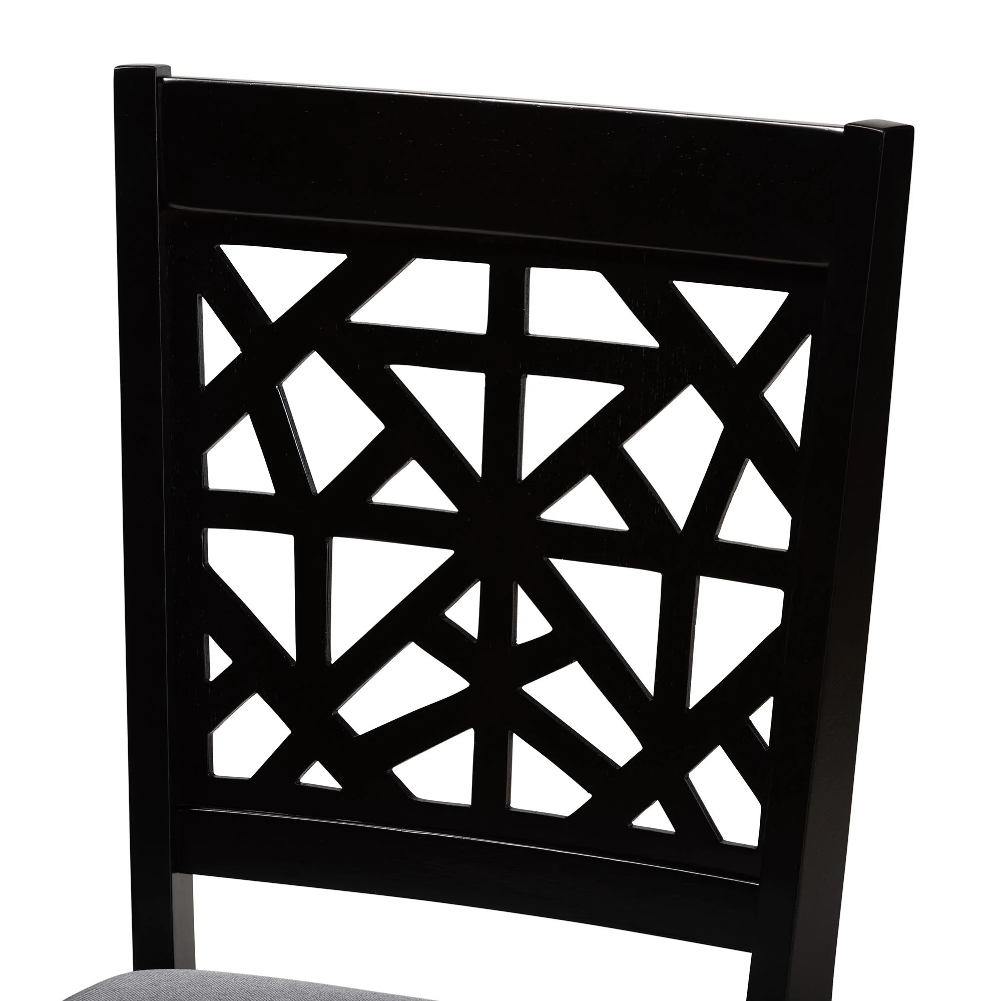 Baxton Studio Lena Modern Grey Fabric and Dark Brown Finished Wood 5-Piece Dining Set - Image 6