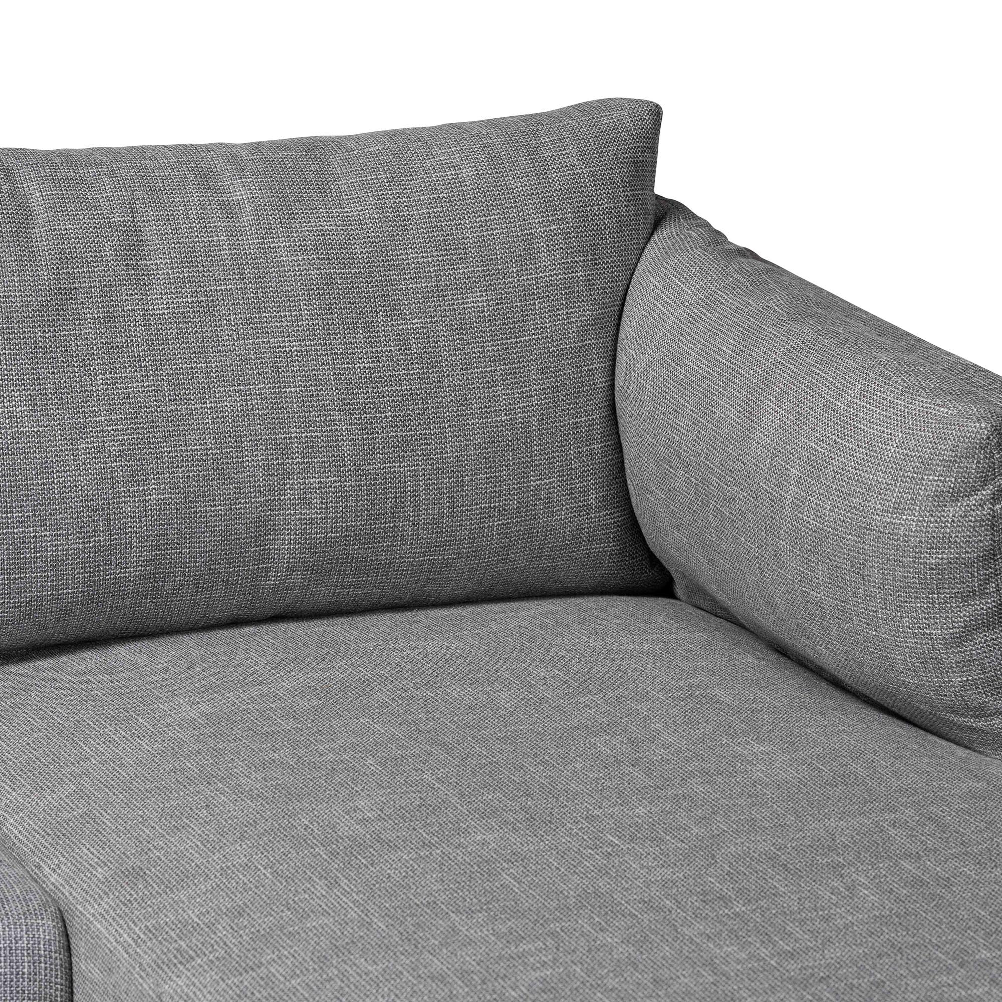 Baxton Studio Leni Modern Grey Twill Fabric Right Facing Sectional Sofa - Image 4
