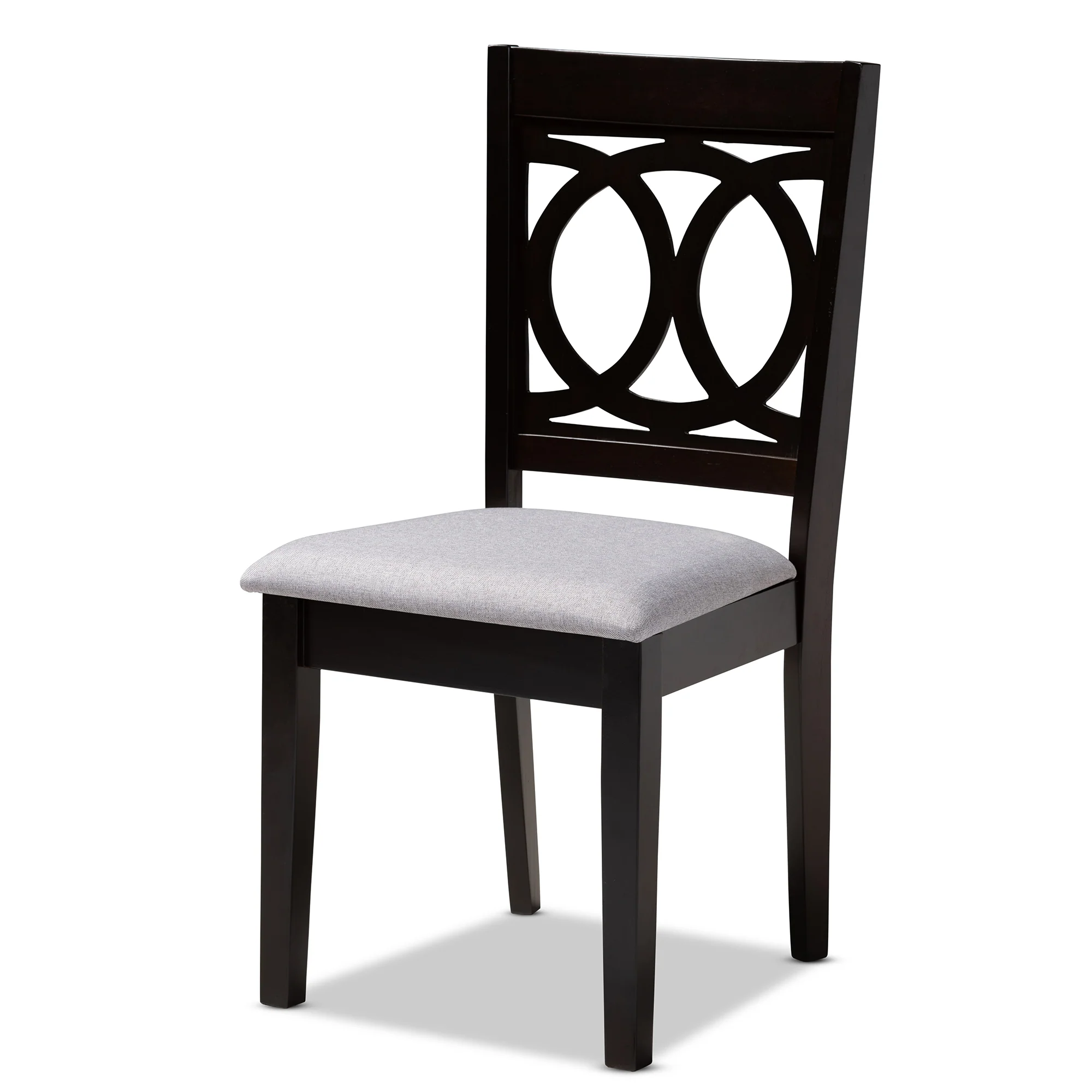 Baxton Studio Lenoir Modern and Contemporary Sand Fabric Upholstered Espresso Brown Finished Wood Dining Chair Set of 4 - Image 10